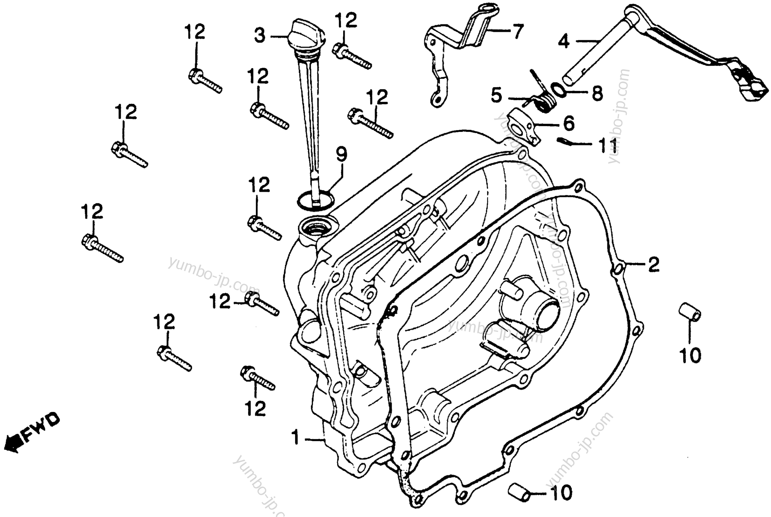 RIGHT CRANKCASE COVER for motorcycles HONDA CM250C A 1983 year