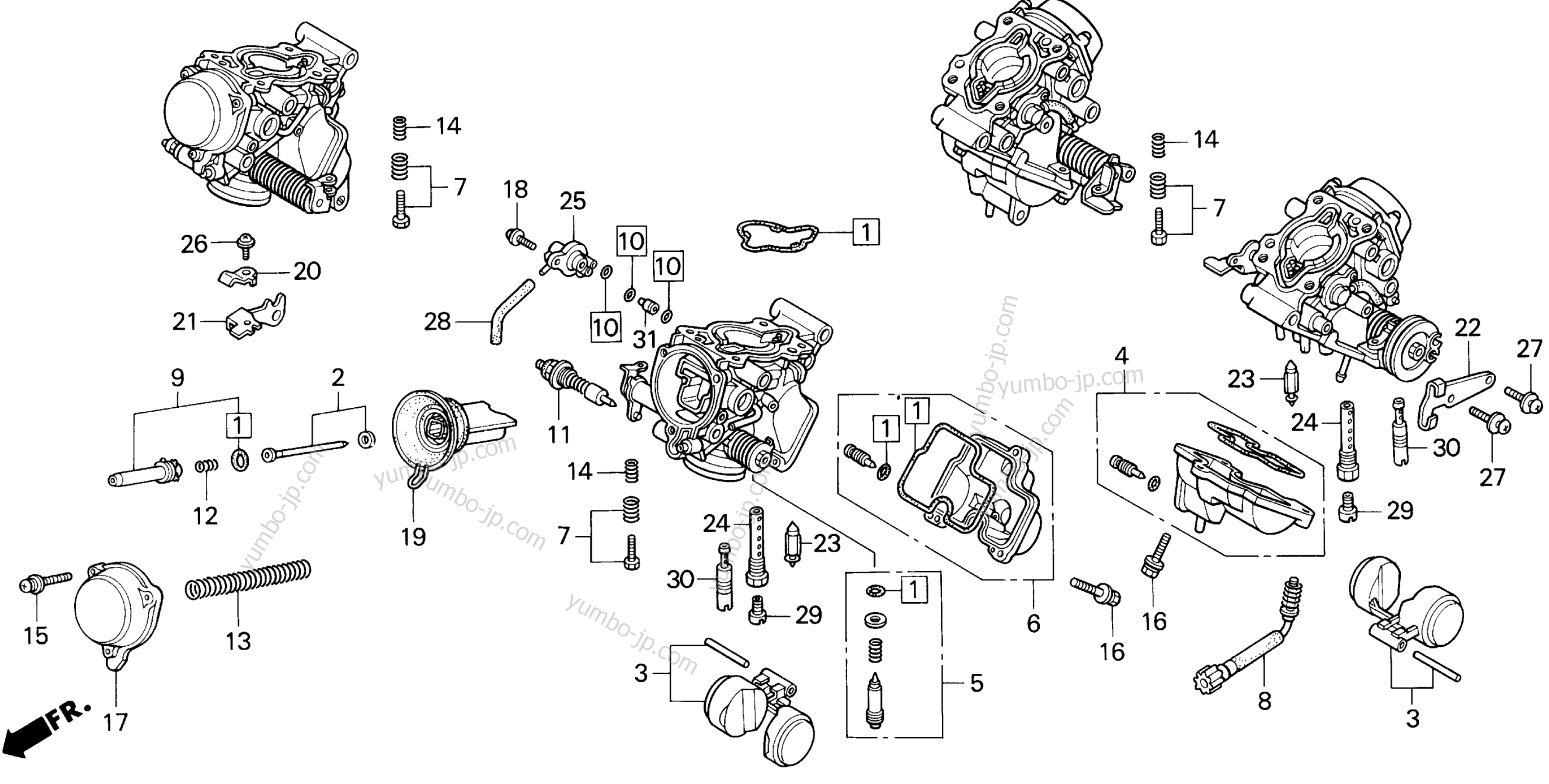CARBURETOR COMPONENTS for motorcycles HONDA VF750C2 A 1997 year