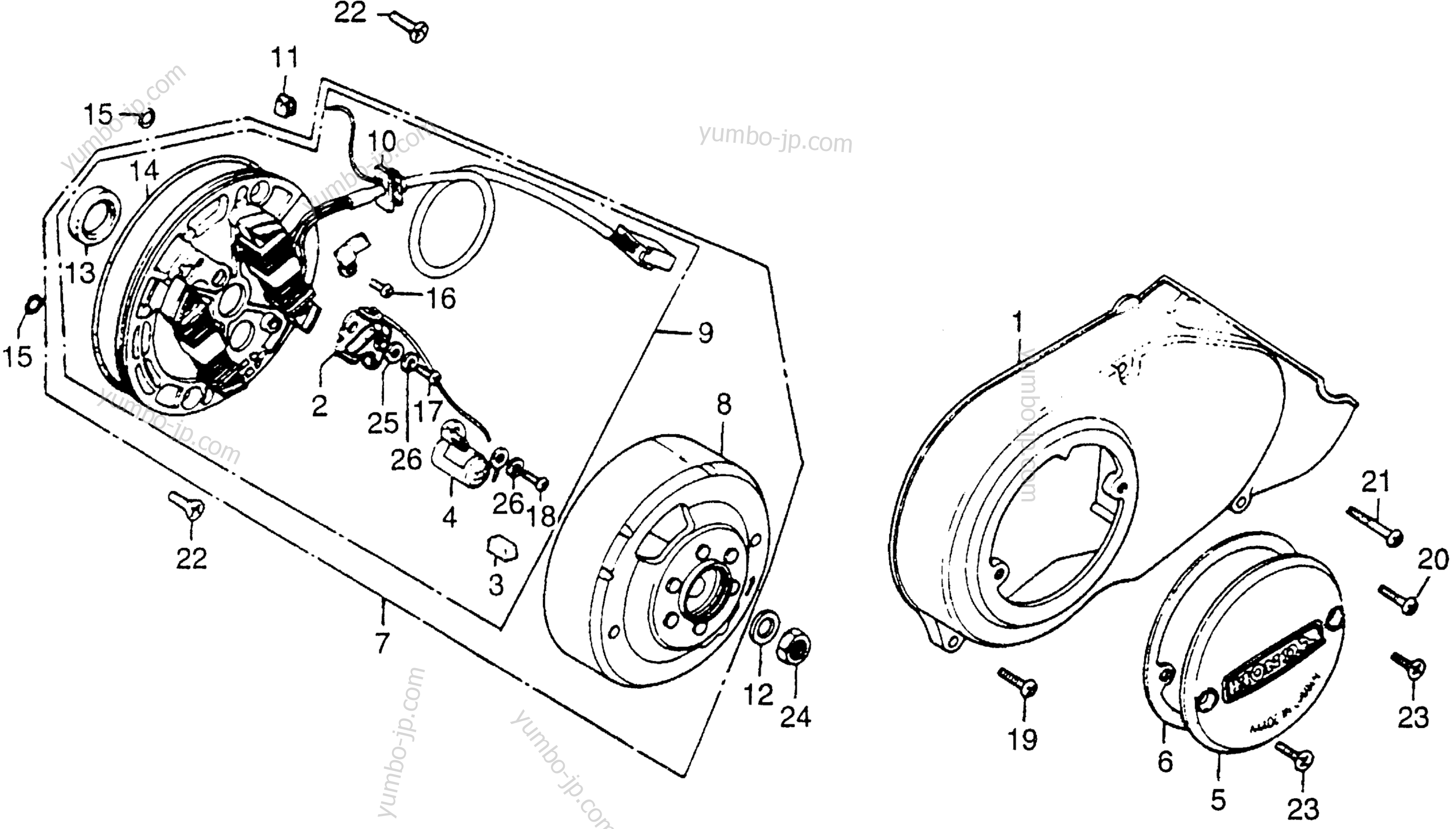 LEFT CRANKCASE COVER / ALTERNATOR для мотоциклов HONDA CT70 A 1981 г.