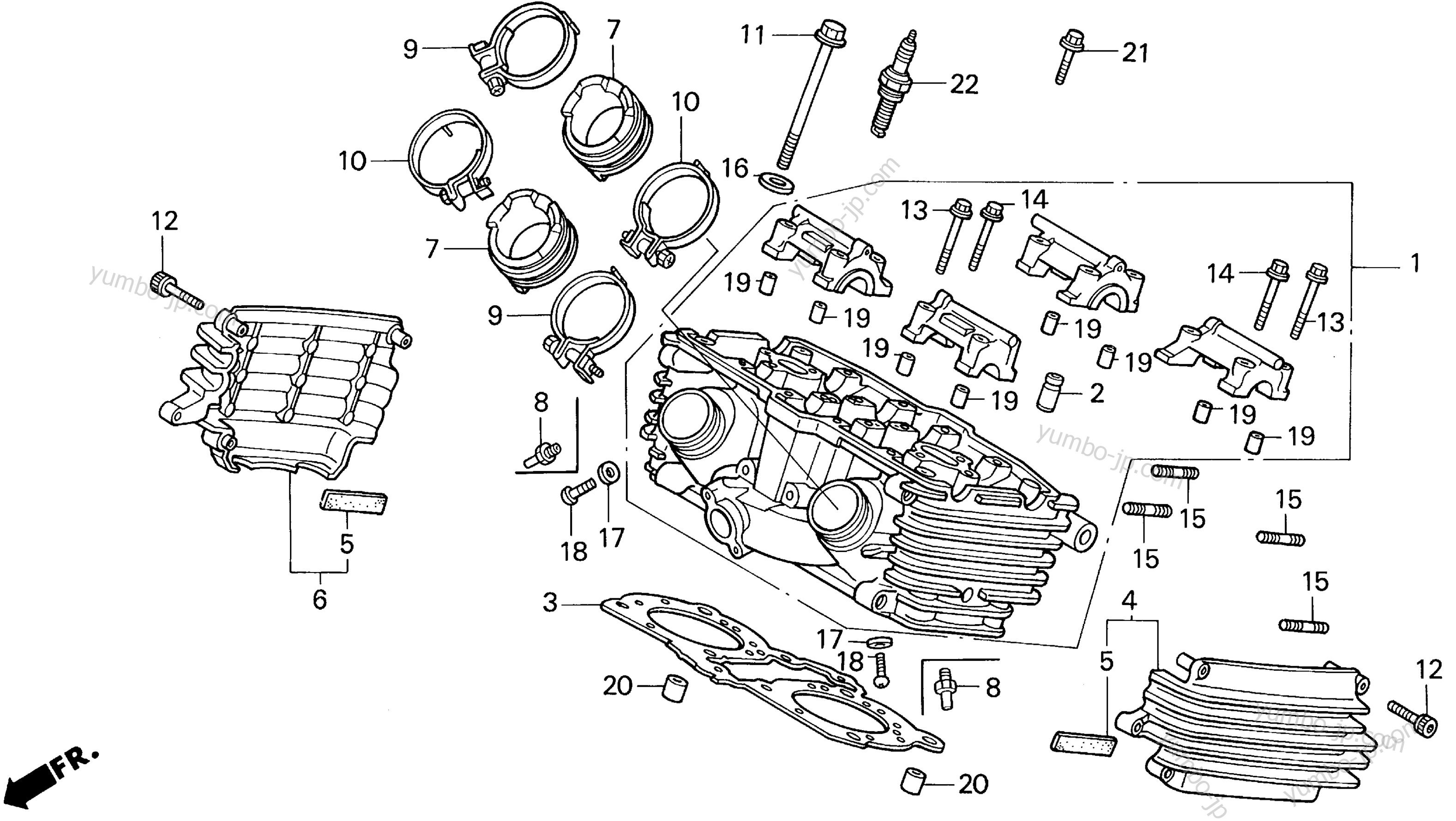 REAR CYLINDER HEAD for motorcycles HONDA VF750C A 1997 year