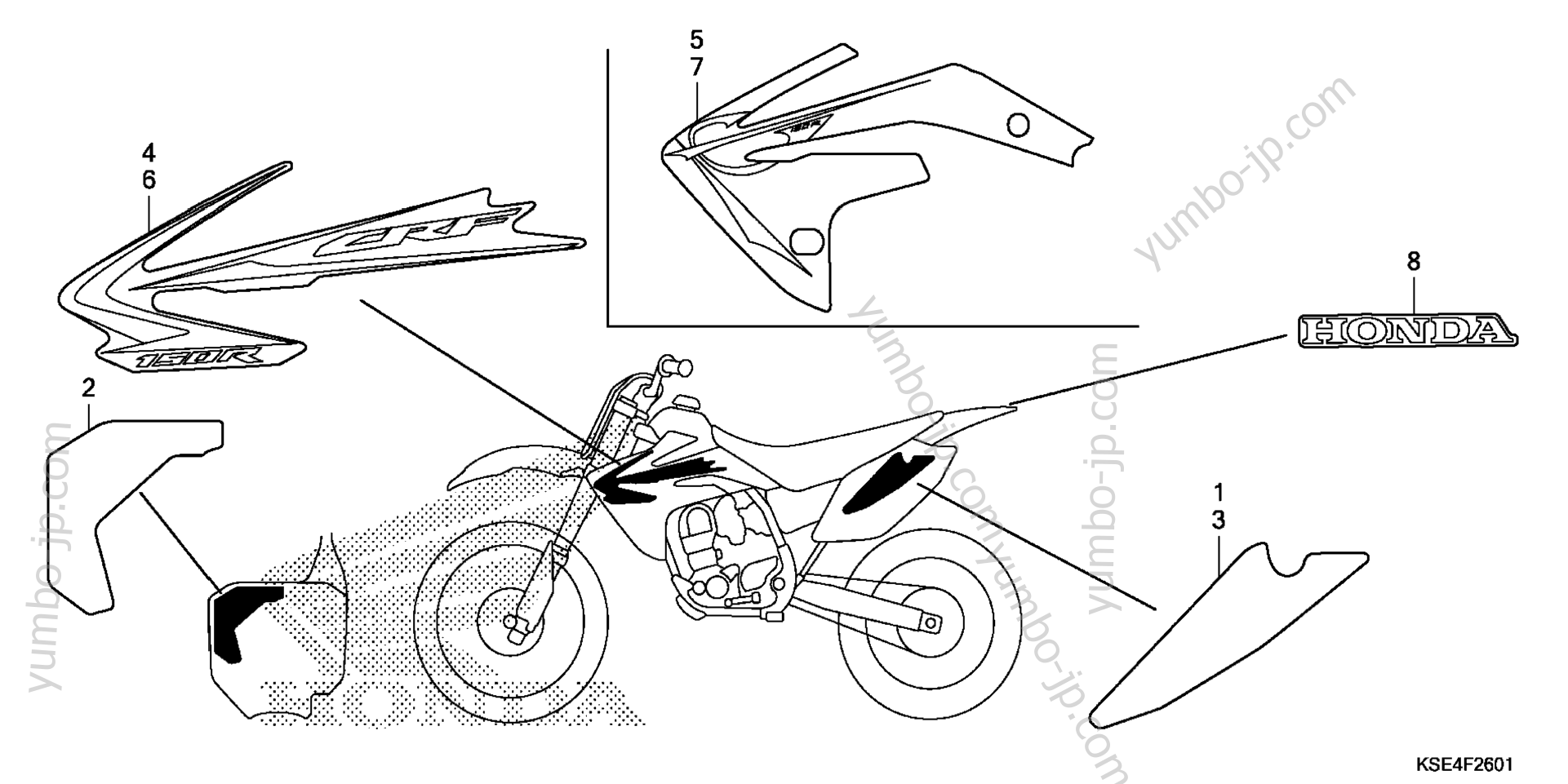 MARK (2) для мотоциклов HONDA CRF150R 2A 2009 г.
