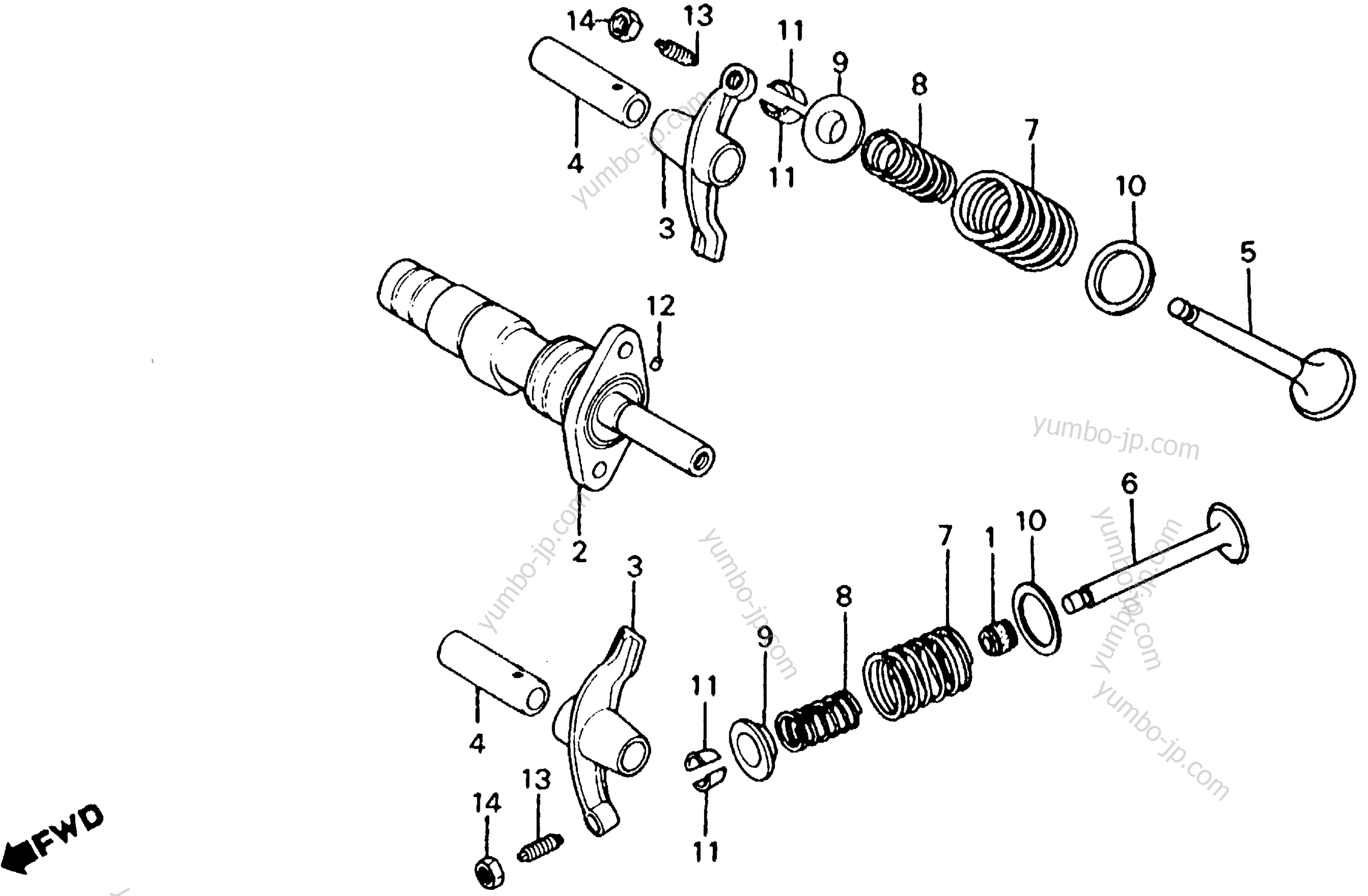 CAMSHAFT / VALVE for motorcycles HONDA CT110 A 1983 year