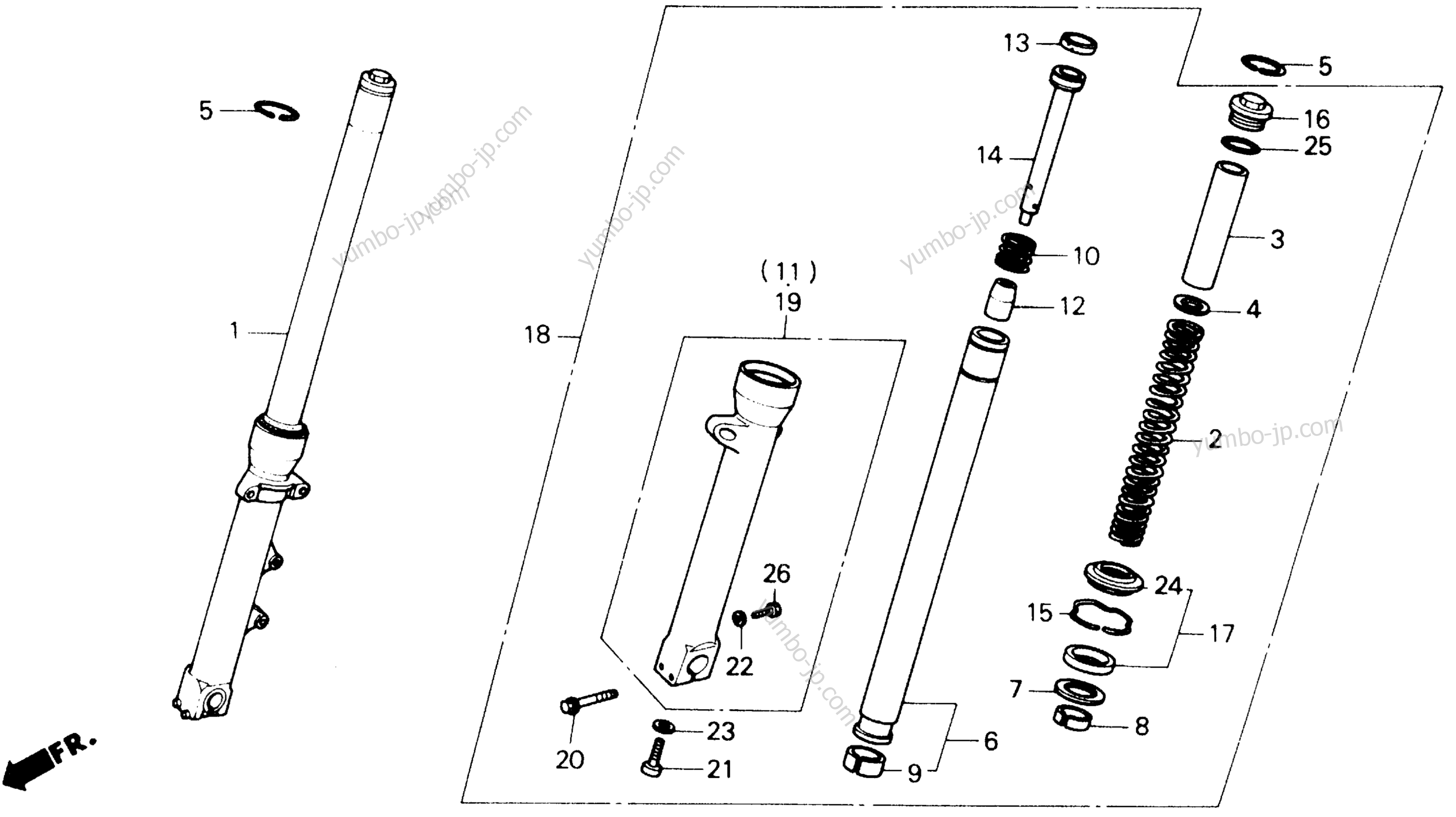 FRONT FORK for motorcycles HONDA CB400F A 1989 year