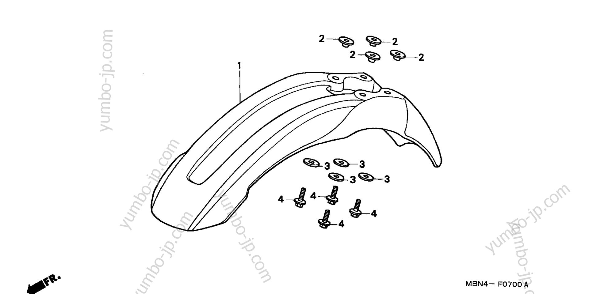 FRONT FENDER для мотоциклов HONDA XR650R A 2003 г.