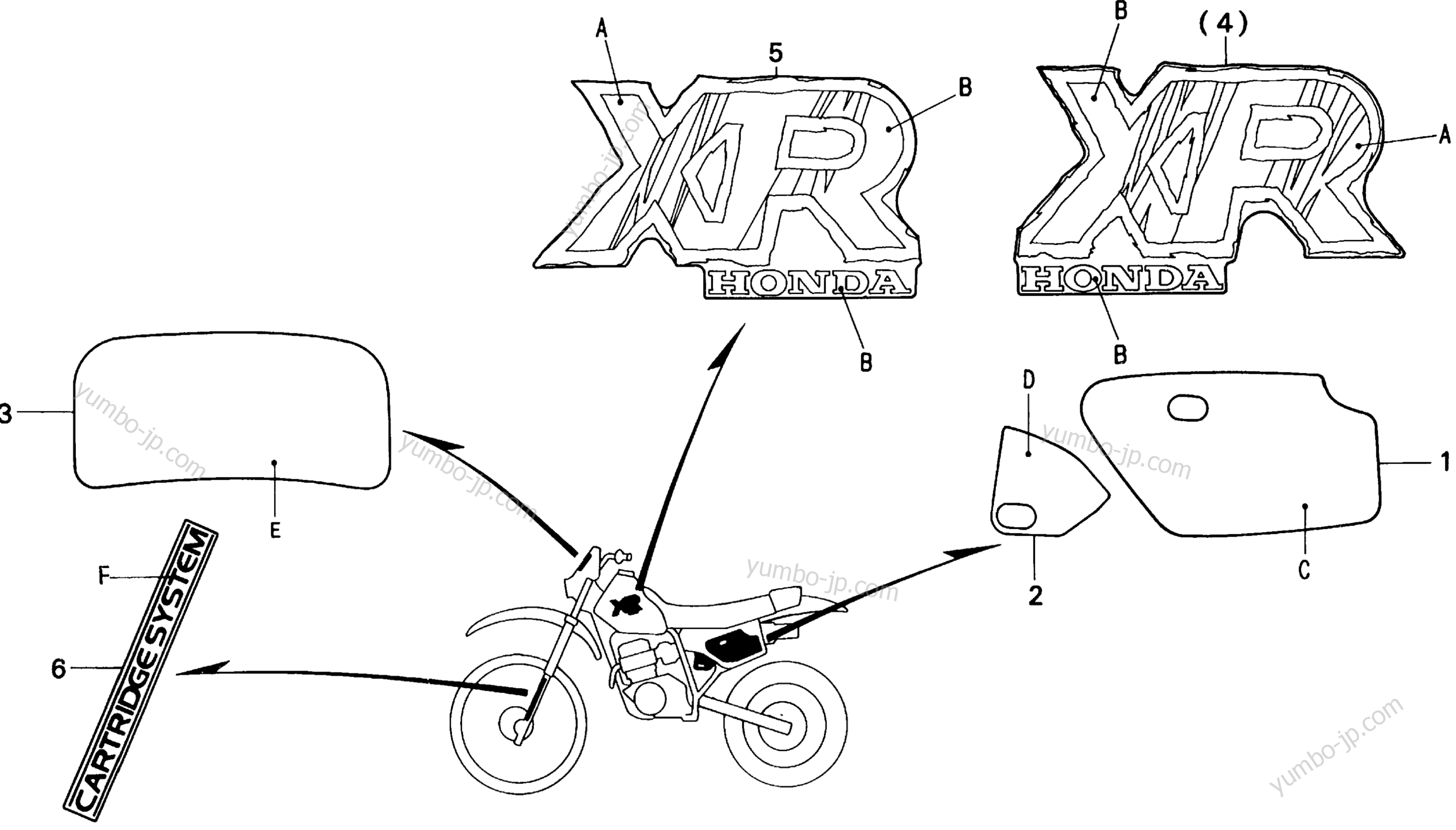 MARK for motorcycles HONDA XR250R A 1992 year