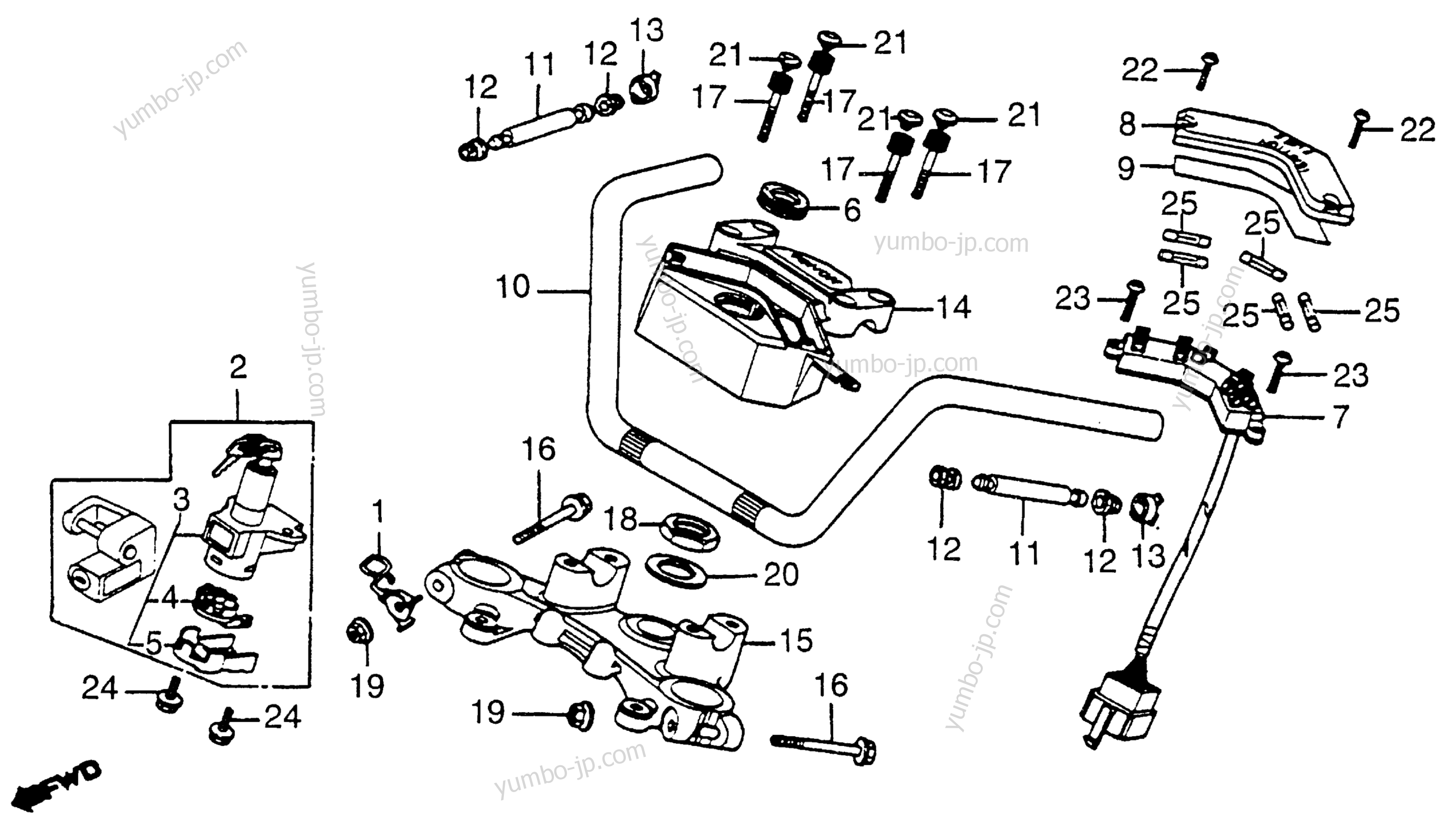 HANDLEBAR / TOP BRIDGE for motorcycles HONDA CB750C A 1982 year