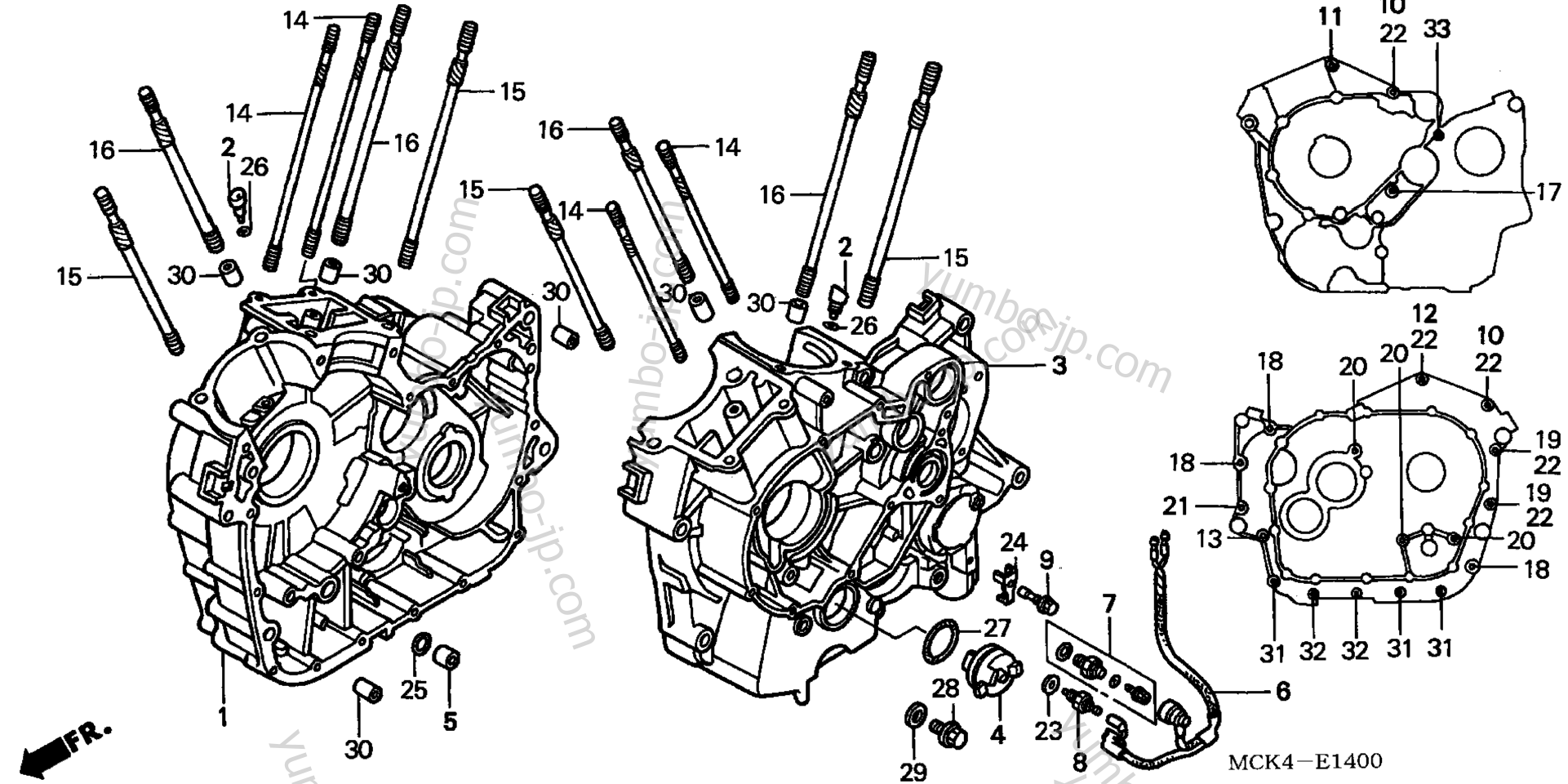 CRANKCASE for motorcycles HONDA VT1100C2 A 2000 year