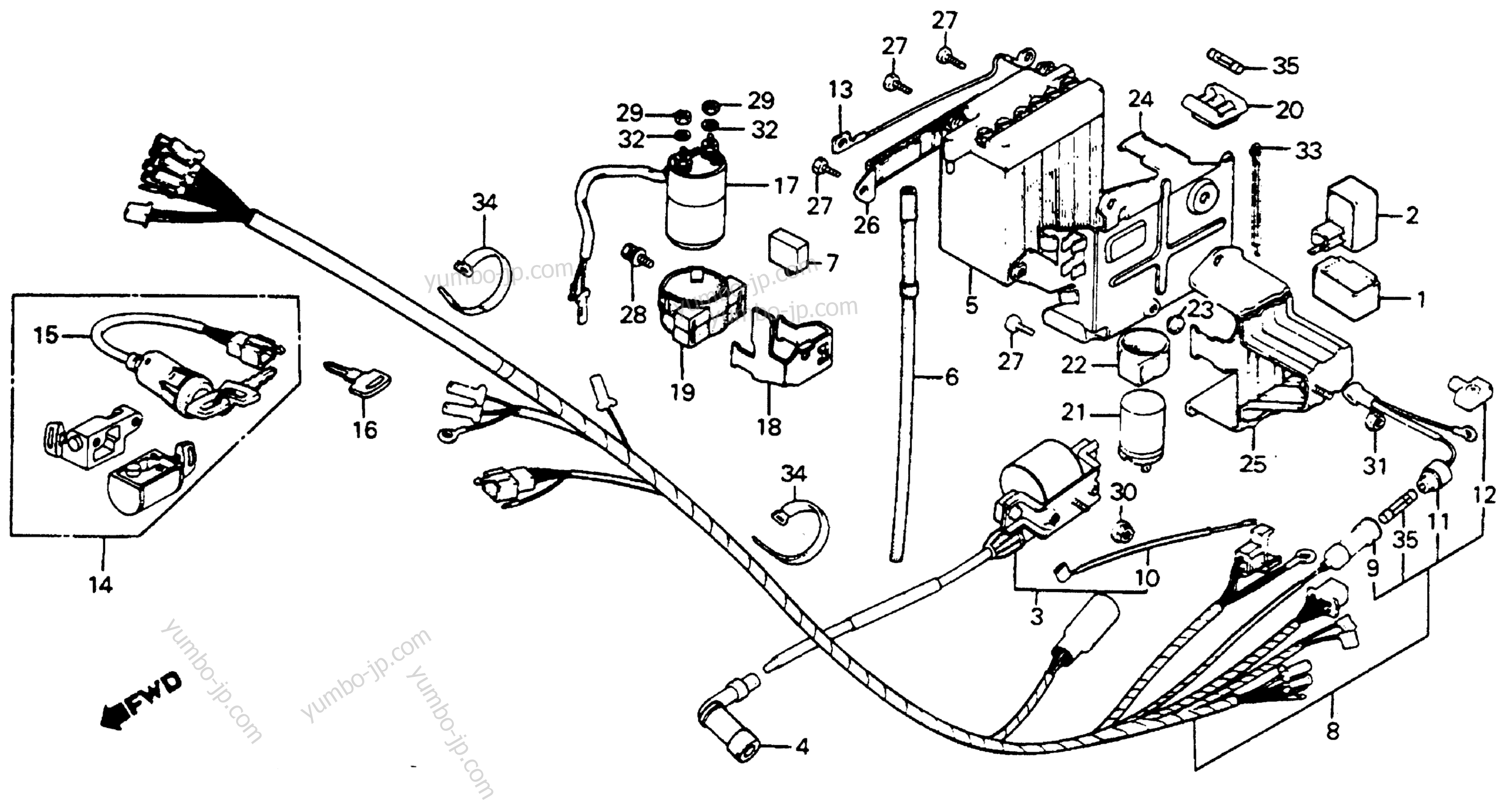 WIRE HARNESS / BATTERY for motorcycles HONDA C70 A 1983 year