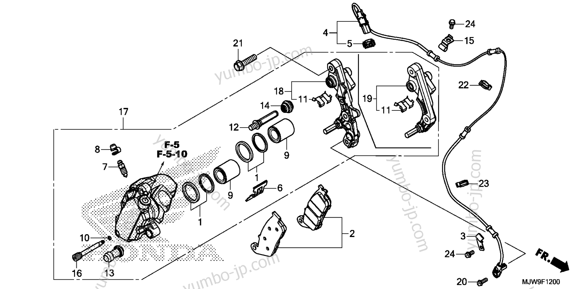 FRONT BRAKE CALIPER для мотоциклов HONDA CB500FA AC 2016 г.