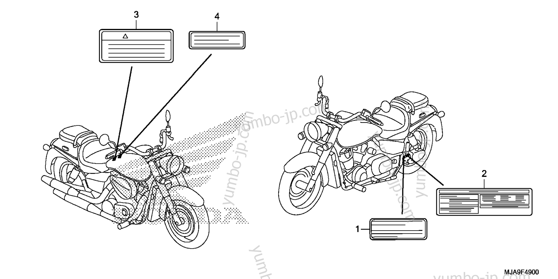 CAUTION LABEL для мотоциклов HONDA VT750C A 2015 г.