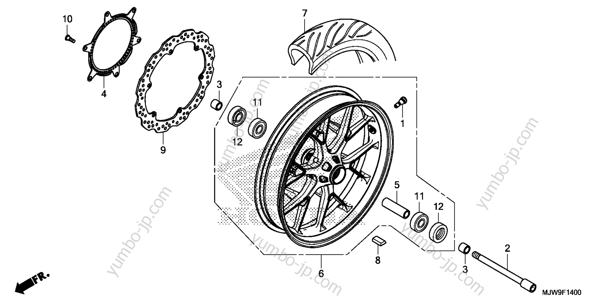 FRONT WHEEL for motorcycles HONDA CB500F A 2016 year