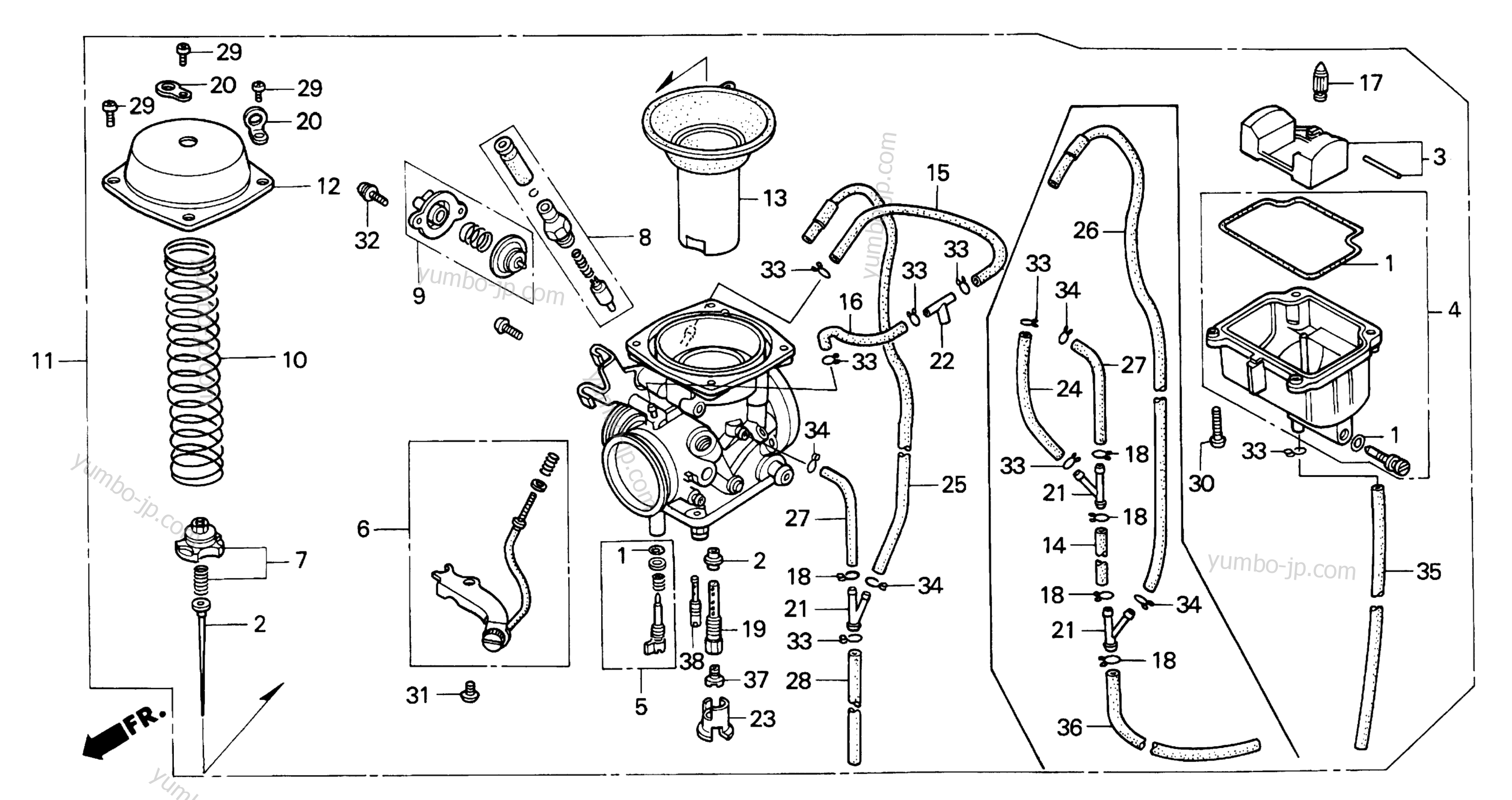 CARBURETOR for motorcycles HONDA XR650L A 2000 year