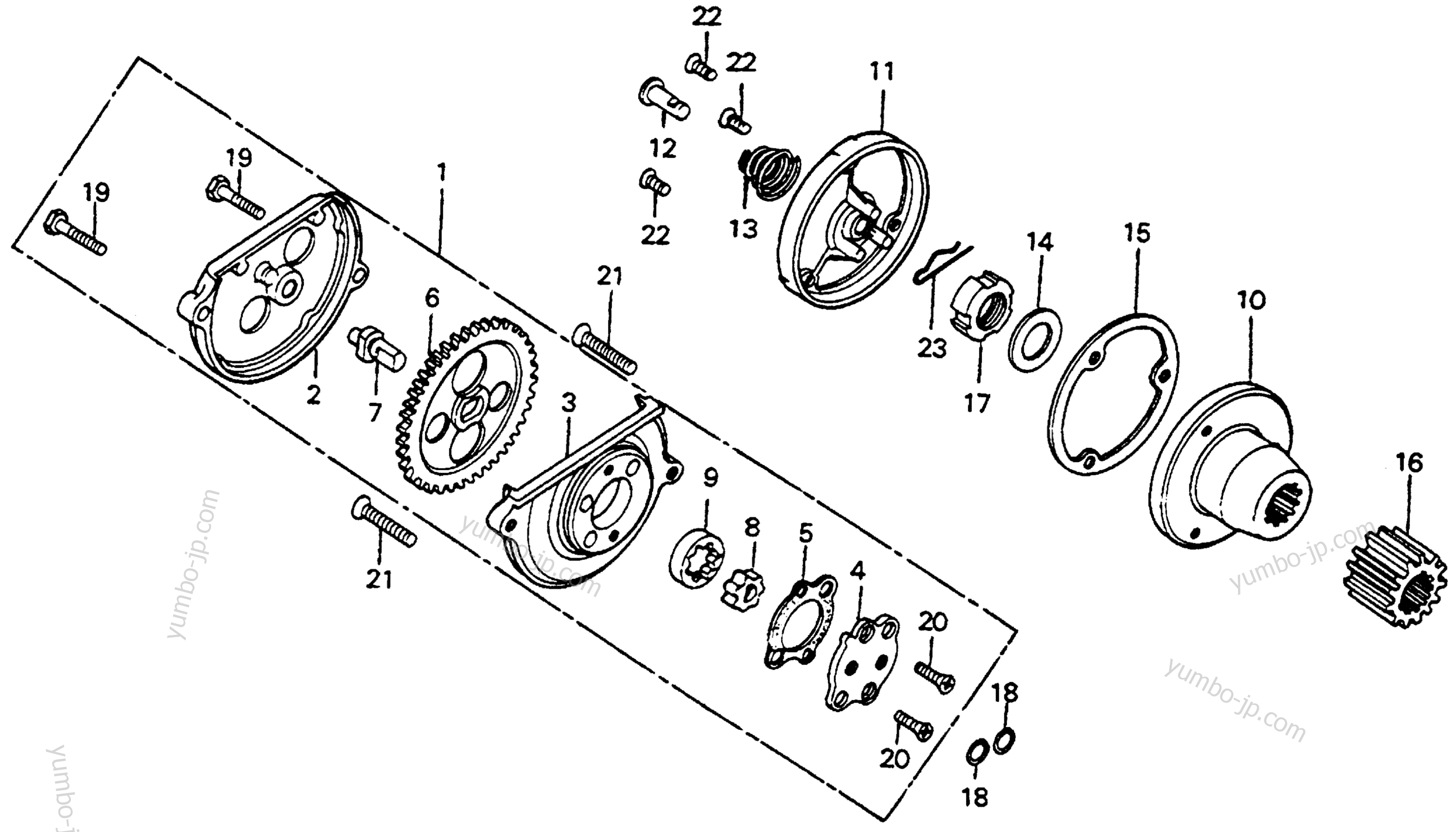 OIL PUMP / OIL FILTER ROTAR для мотоциклов HONDA CB125S A 1979 г.