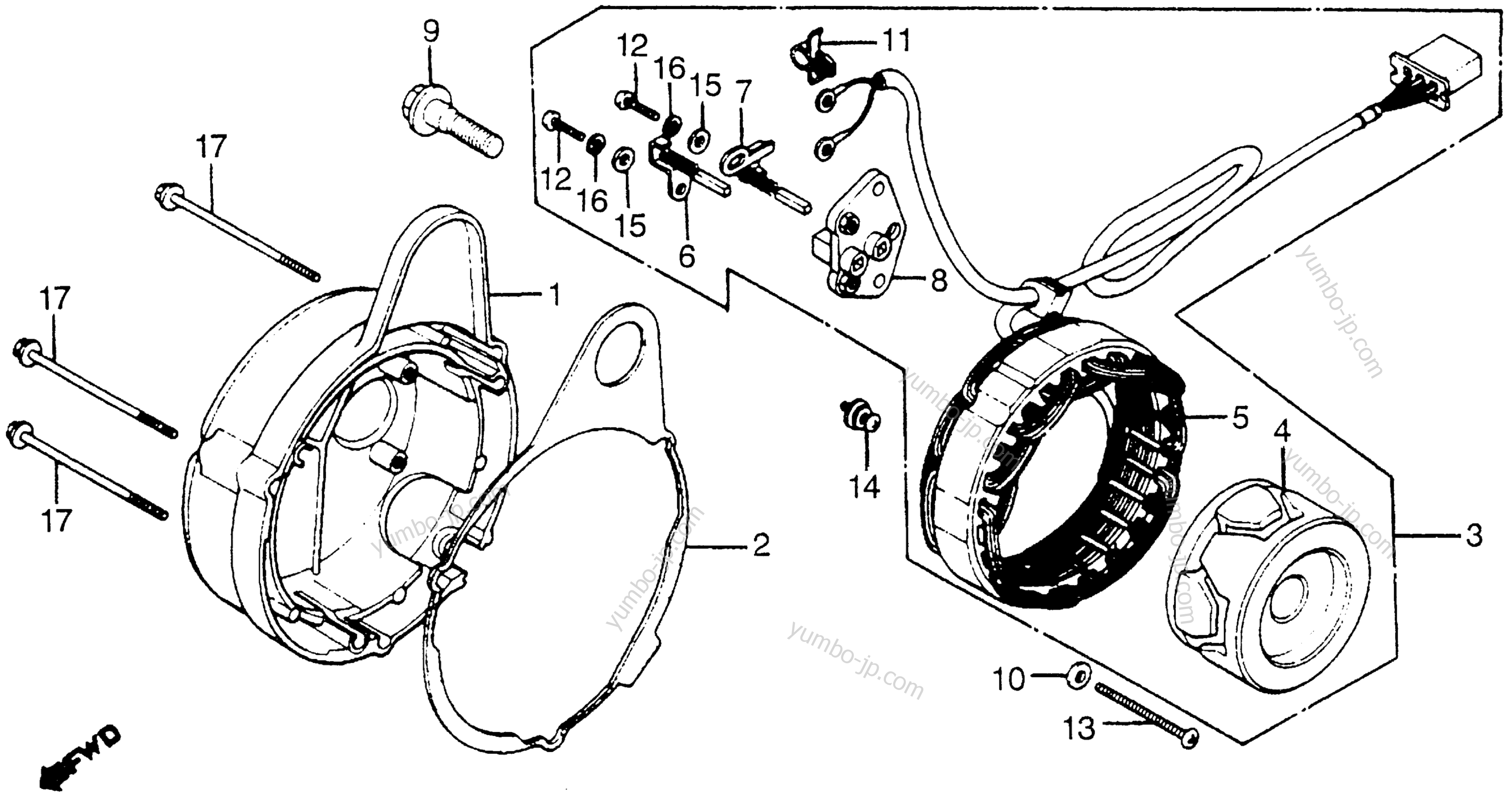 ALTERNATOR for motorcycles HONDA CB900F A 1982 year