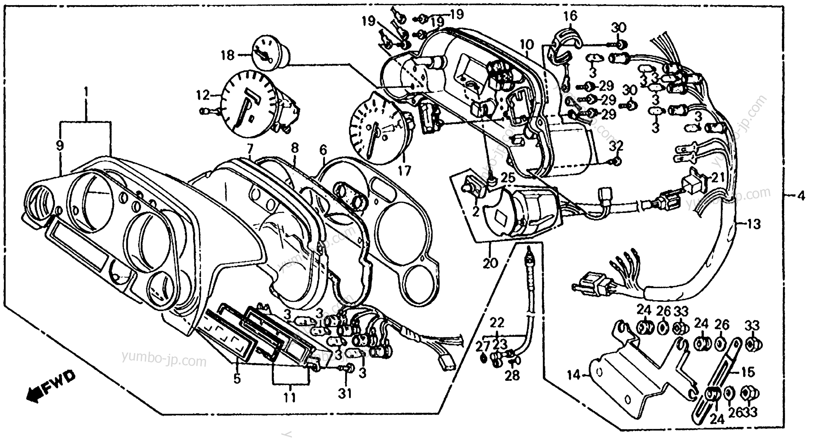 INSTRUMENTS for motorcycles HONDA CB700SC AC 1984 year