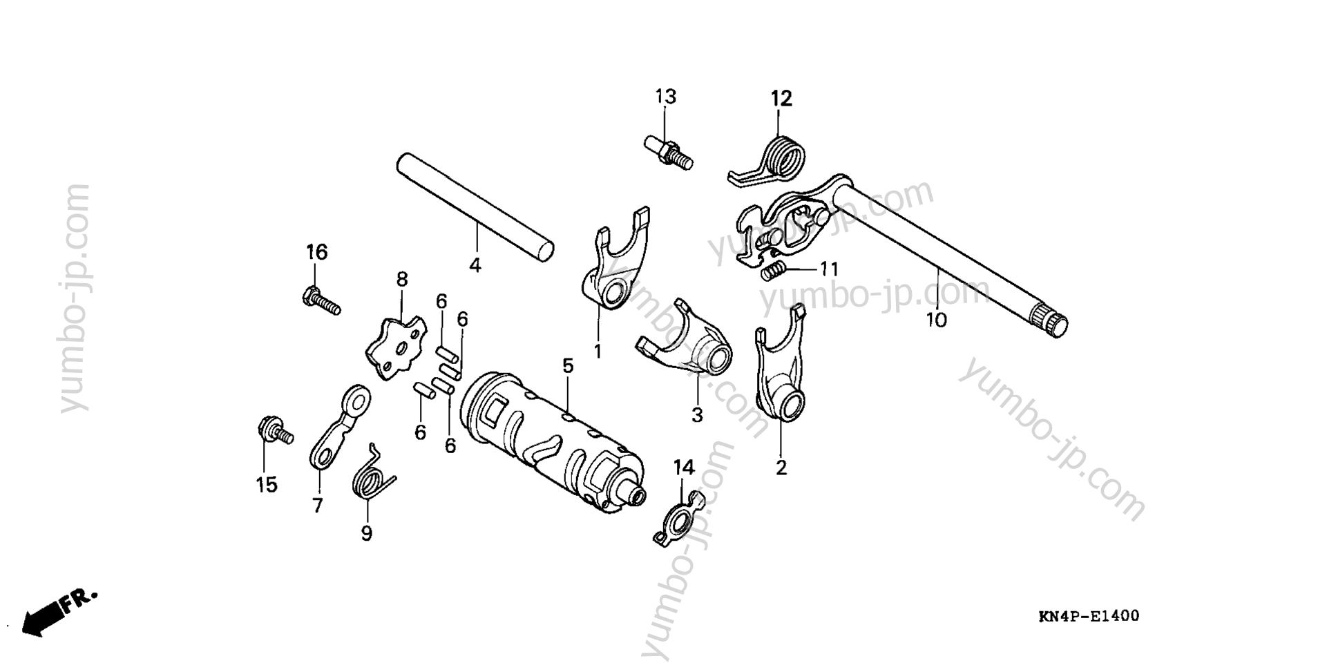 GEARSHIFT DRUM for motorcycles HONDA XR100R A 2002 year