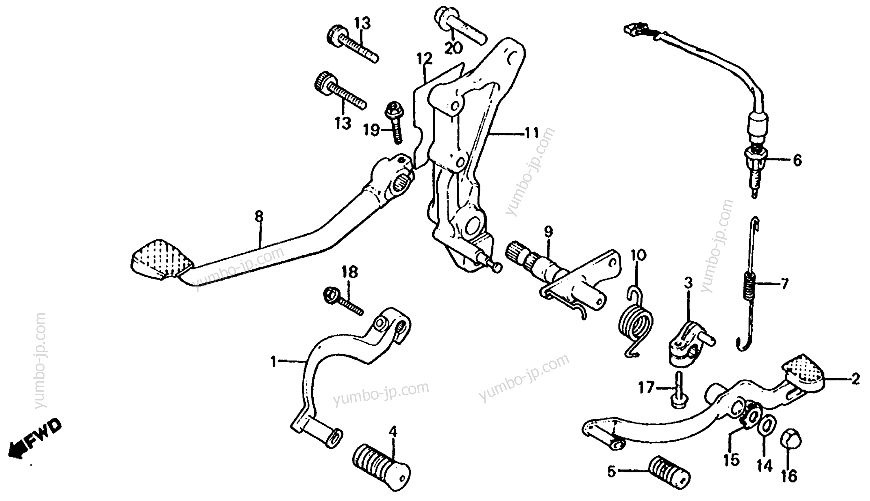 GEARSHIFT PEDAL / BRAKE PEDAL for motorcycles HONDA CB1000C A 1983 year