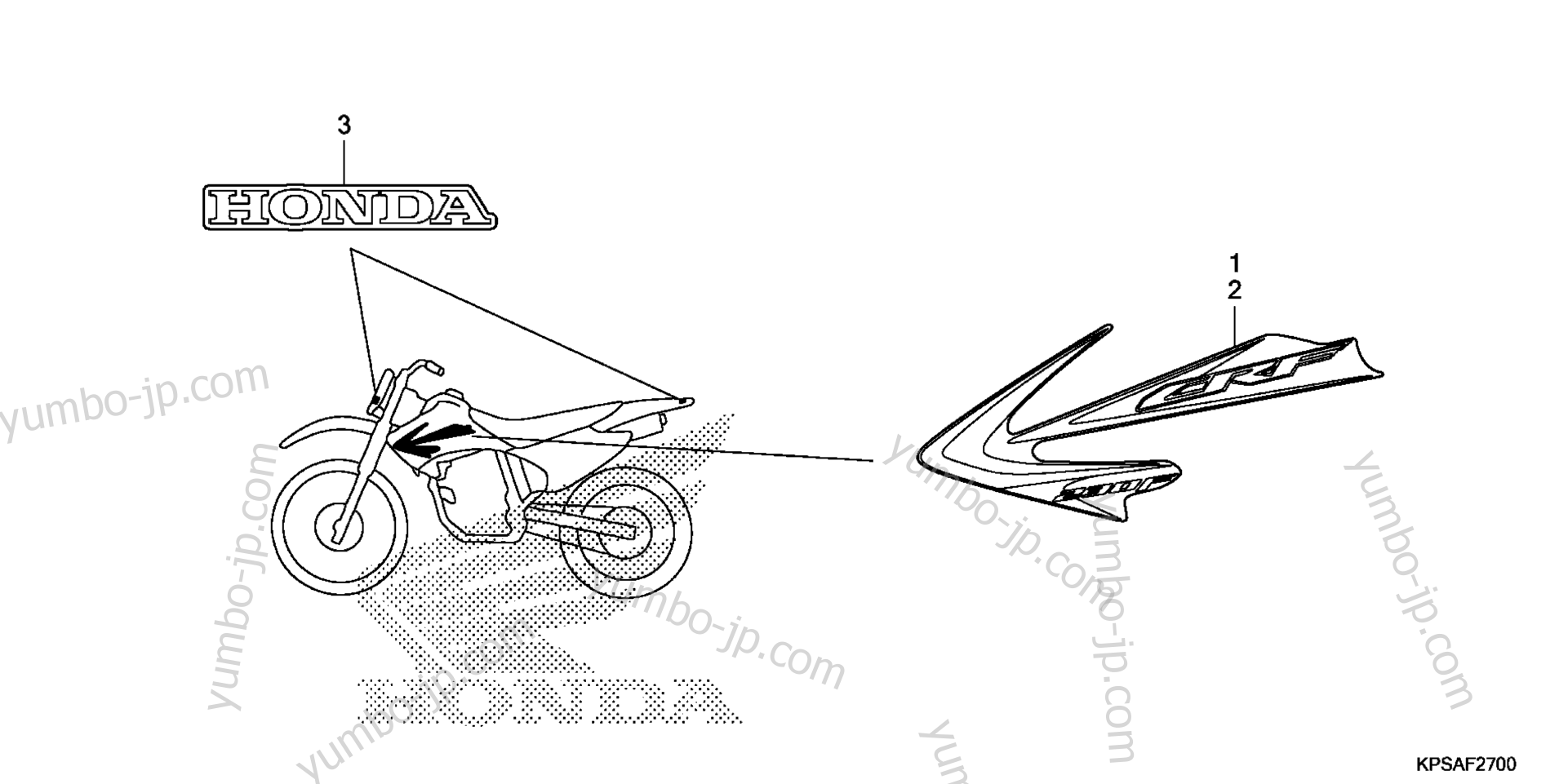 STRIPE / MARK for motorcycles HONDA CRF230F AC 2014 year