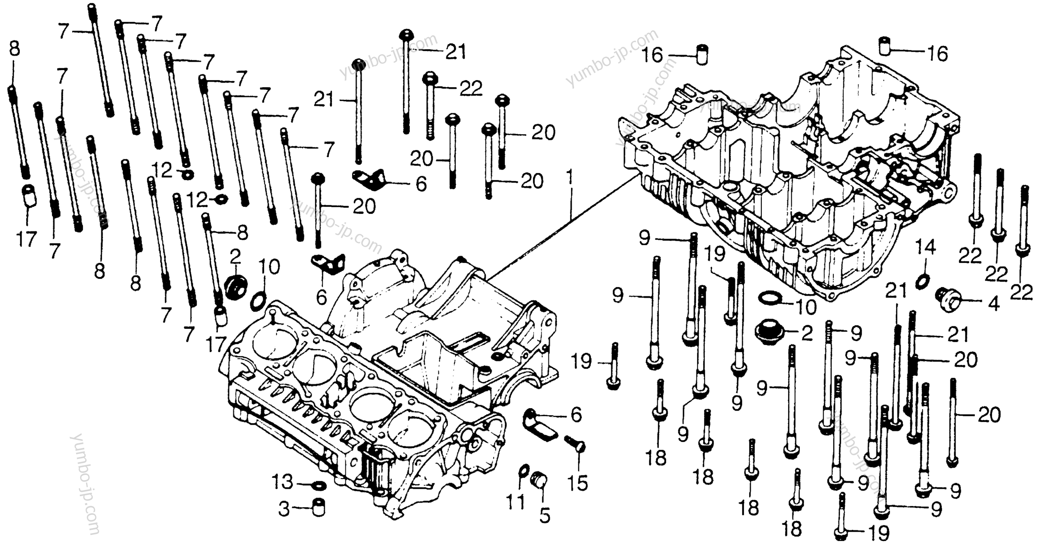 CRANKCASE for motorcycles HONDA CB750A A 1978 year