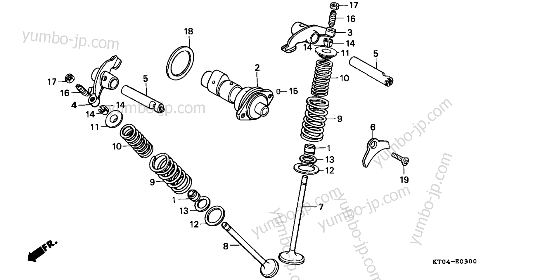CAMSHAFT / VALVE for motorcycles HONDA XR200R A 2002 year