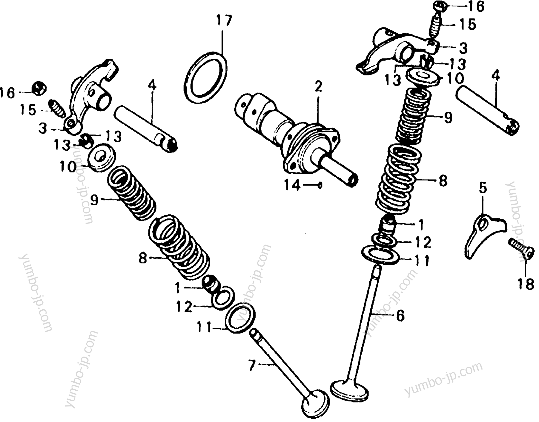 CAMSHAFT / VALVE for motorcycles HONDA XL125 A 1977 year