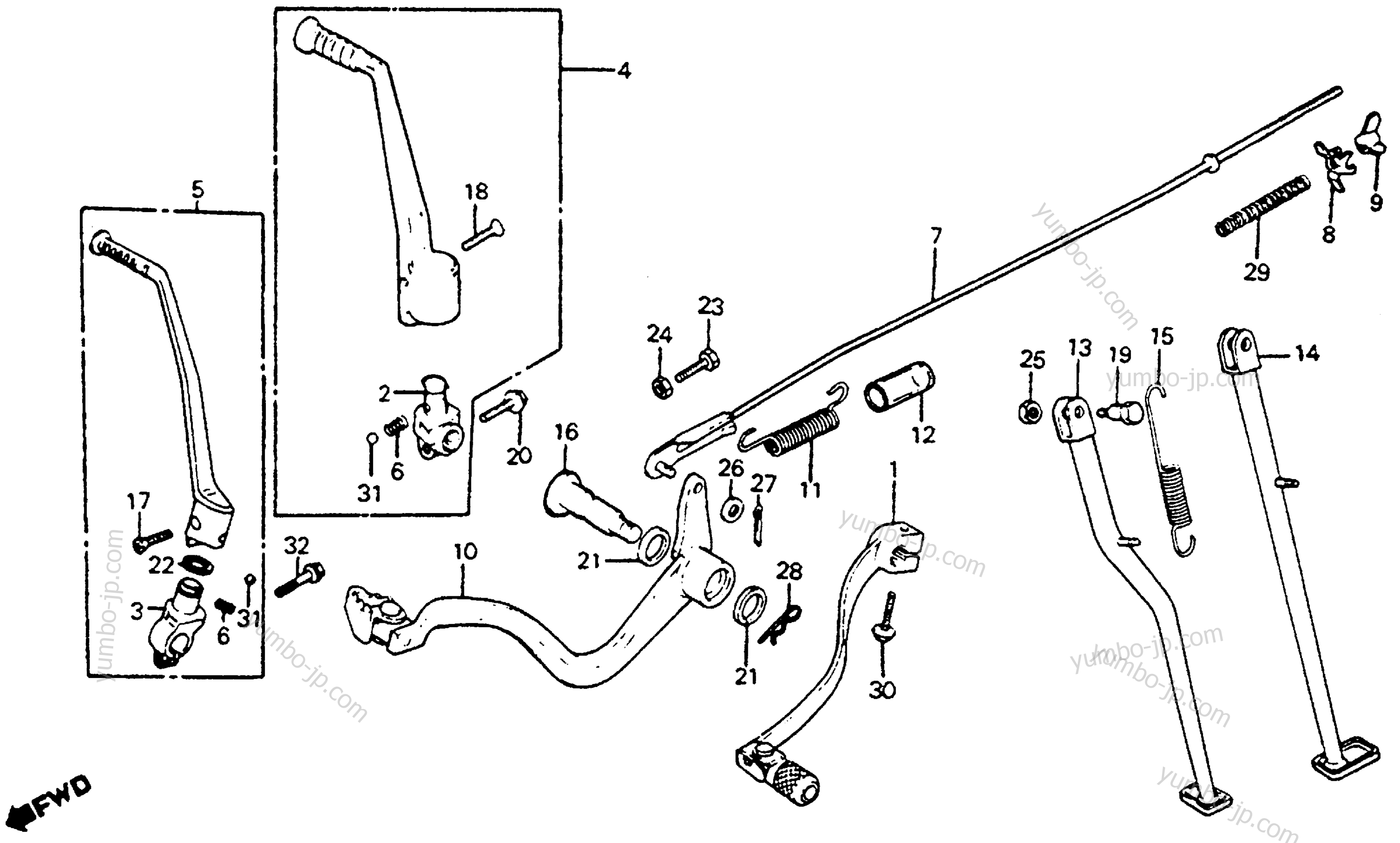 PEDAL / KICK STARTER ARM for motorcycles HONDA XR350R A 1983 year