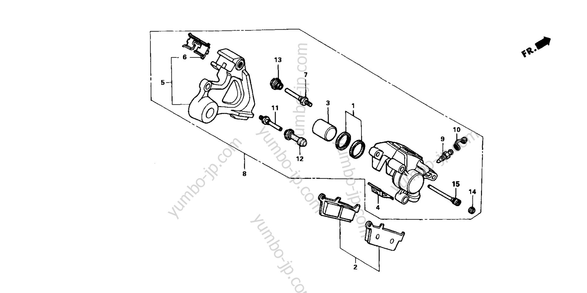 REAR BRAKE CALIPER for motorcycles HONDA NSR50R A 2004 year