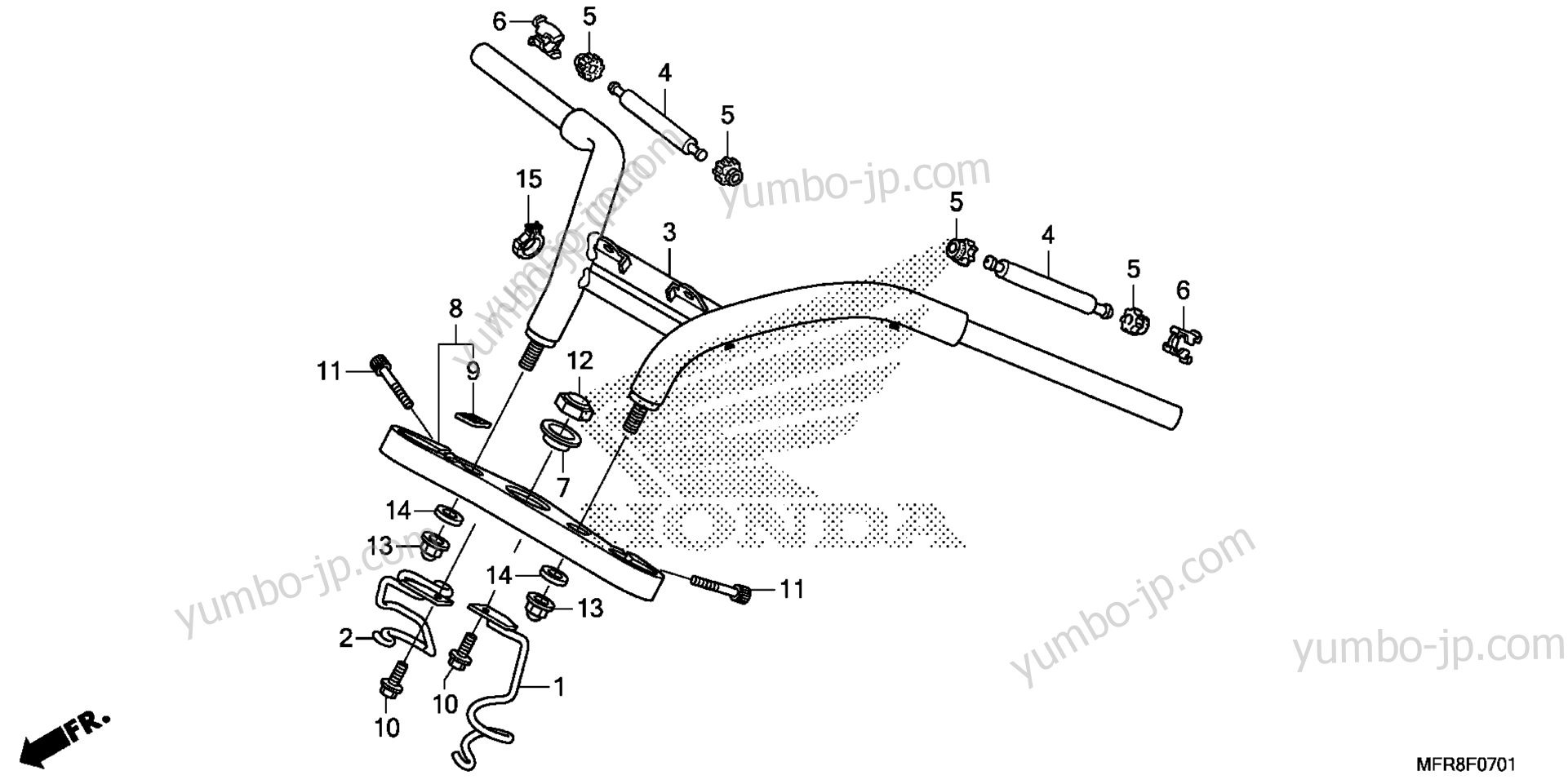 HANDLEBAR / TOP BRIDGE (2) for motorcycles HONDA VT1300CXA AC 2014 year