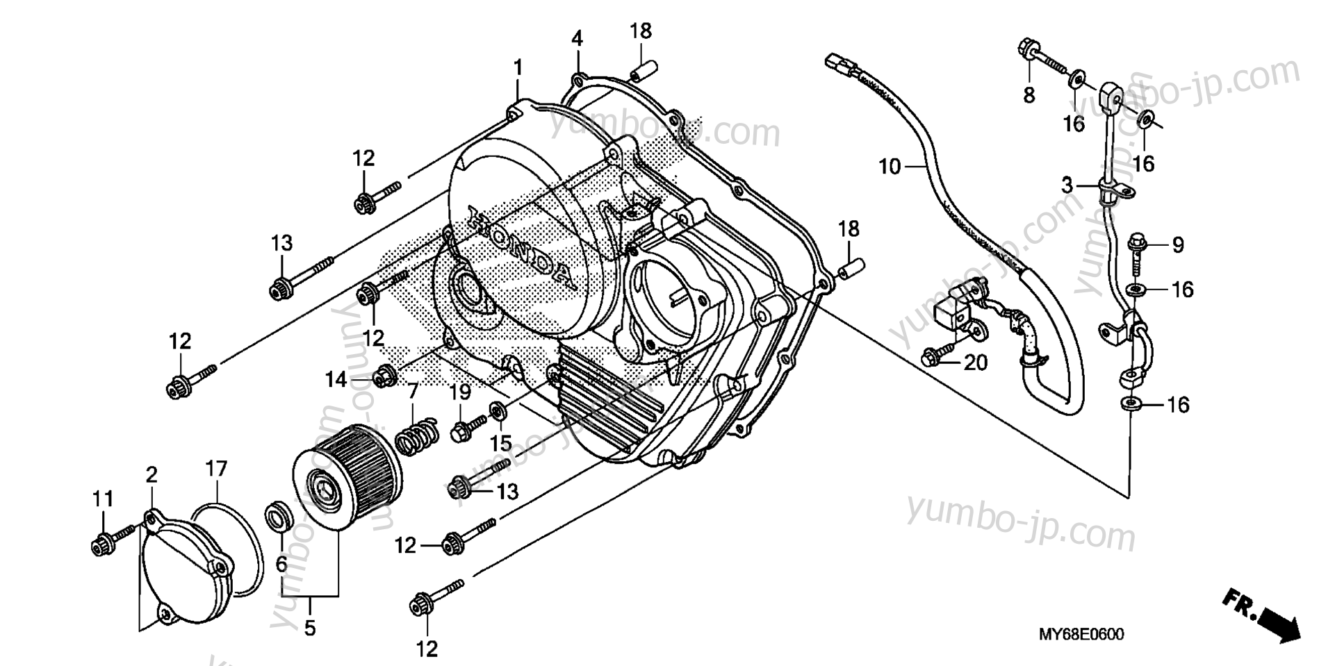 RIGHT CRANKCASE COVER для мотоциклов HONDA XR650L A 2016 г.