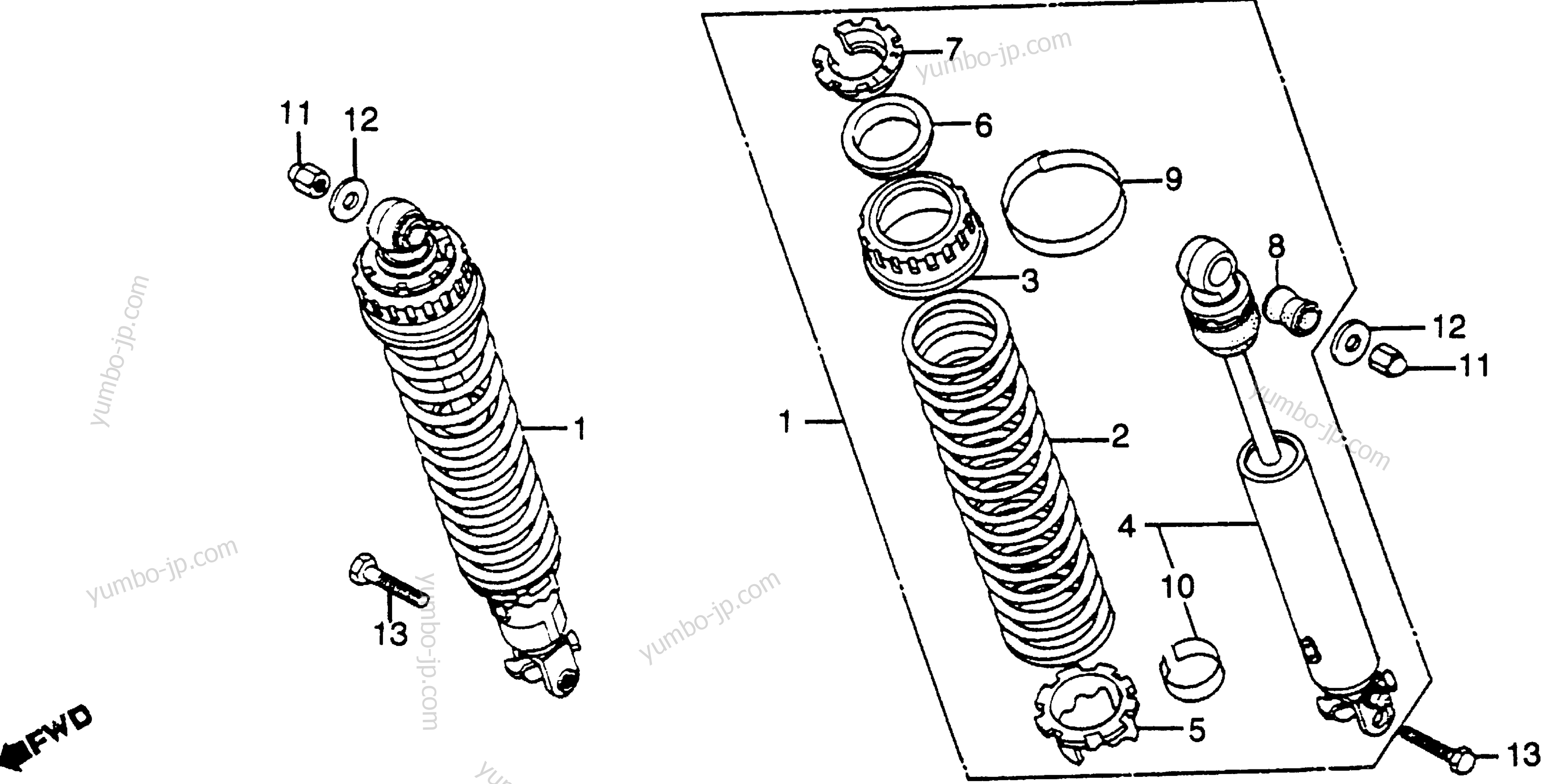 REAR SHOCK ABSORBER для мотоциклов HONDA CBX A 1980 г.