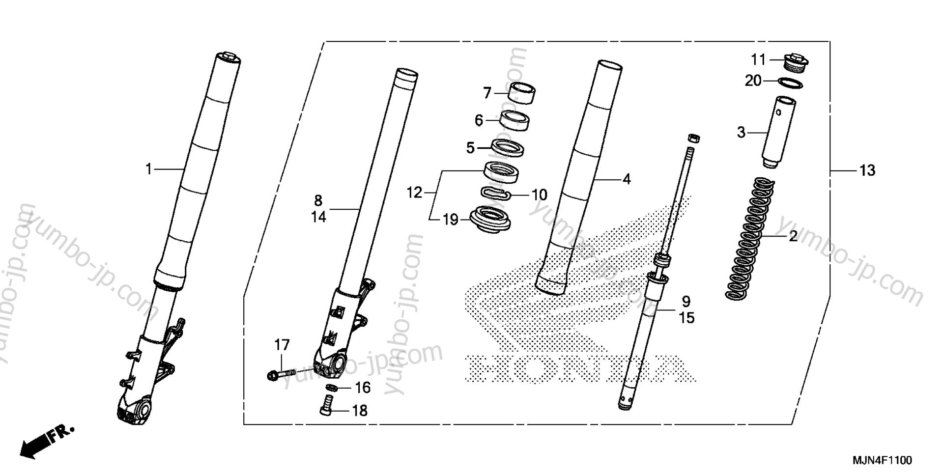 FRONT FORK for motorcycles HONDA CTX1300 AC 2014 year