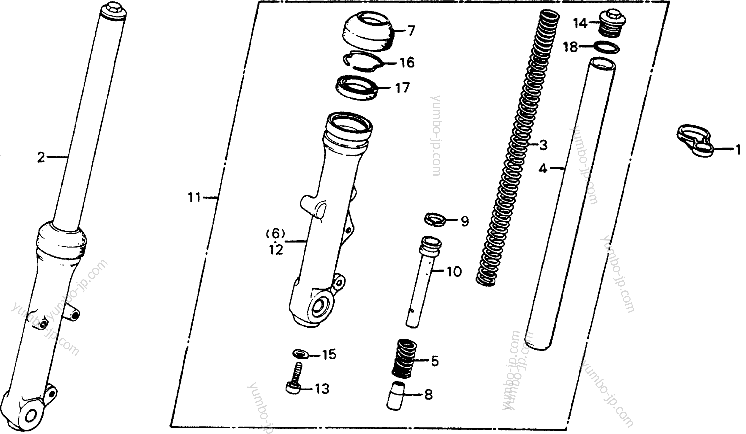 FRONT FORK for motorcycles HONDA CB125S A 1979 year