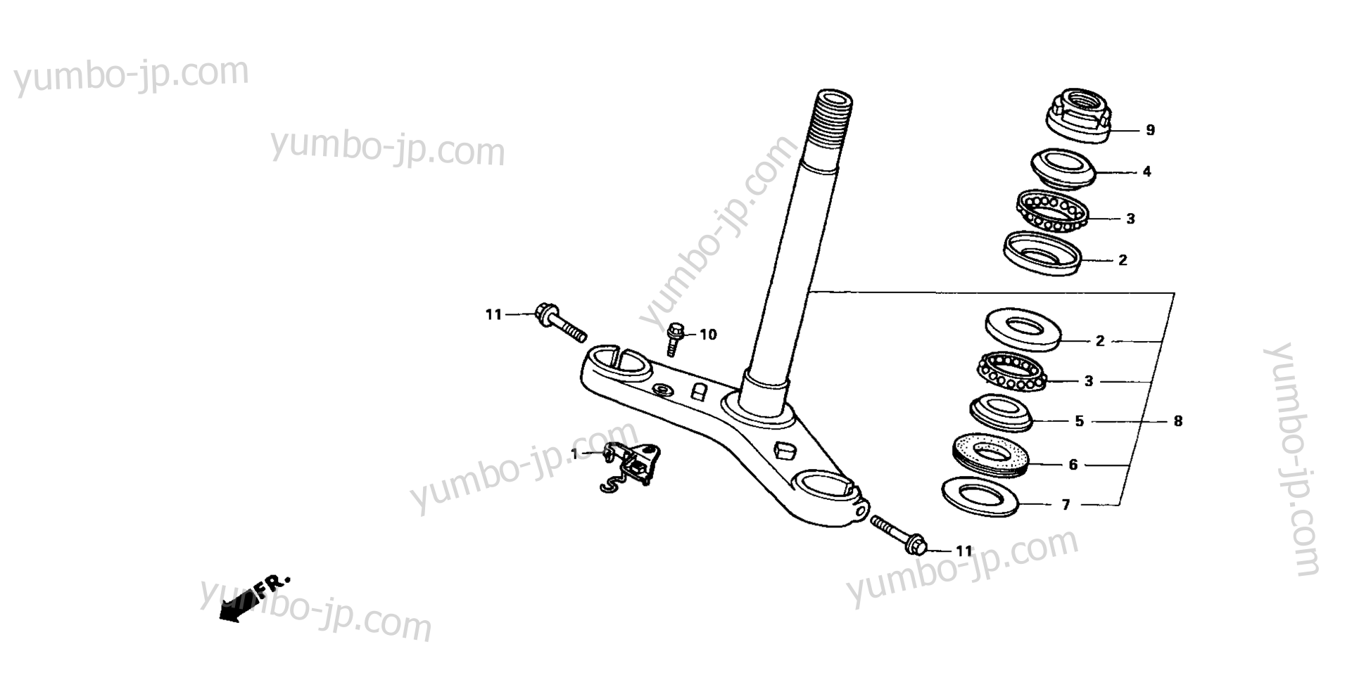 STEERING STEM for motorcycles HONDA NSR50R A 2004 year