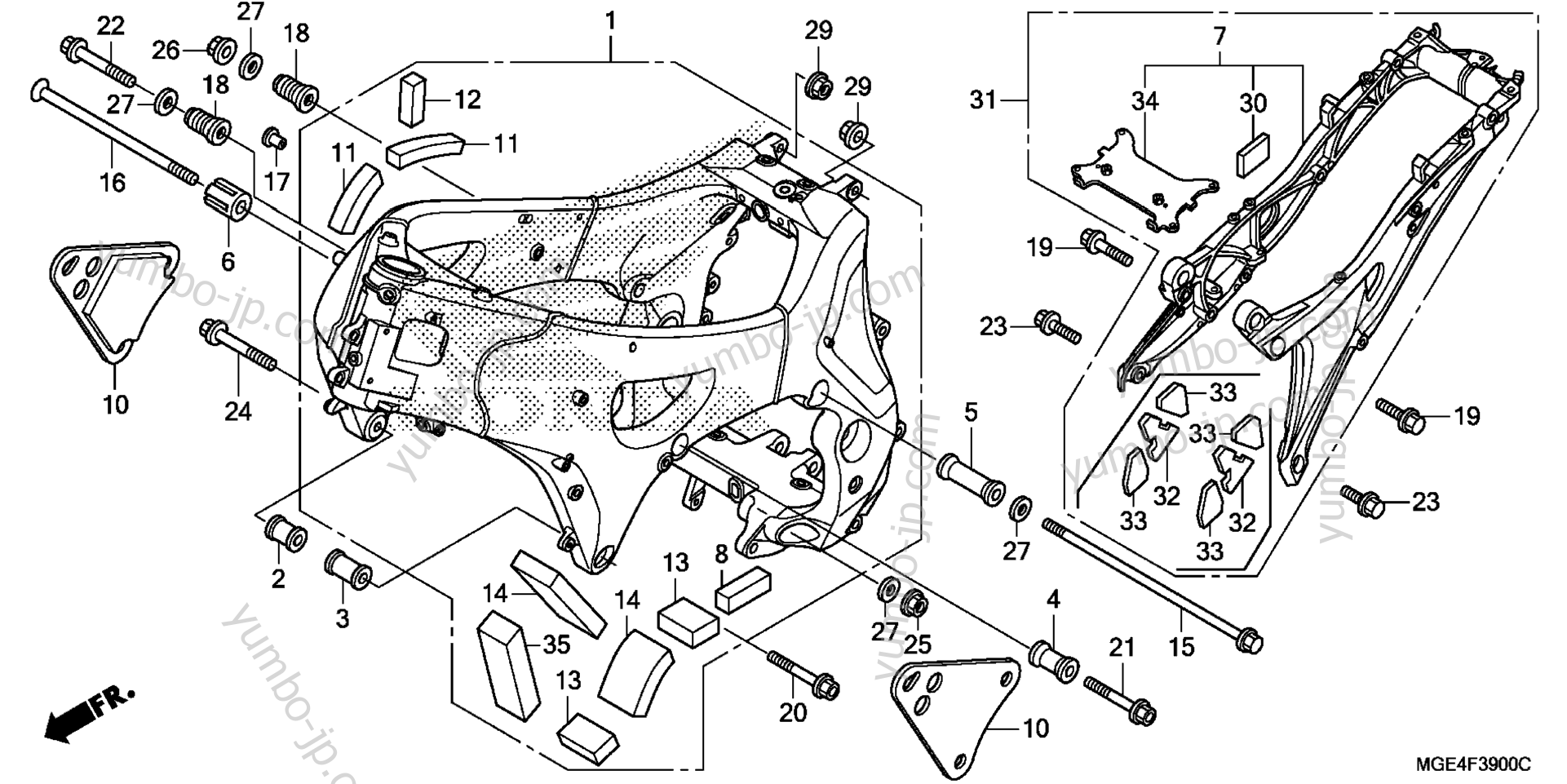 FRAME for motorcycles HONDA VFR1200F AC 2012 year
