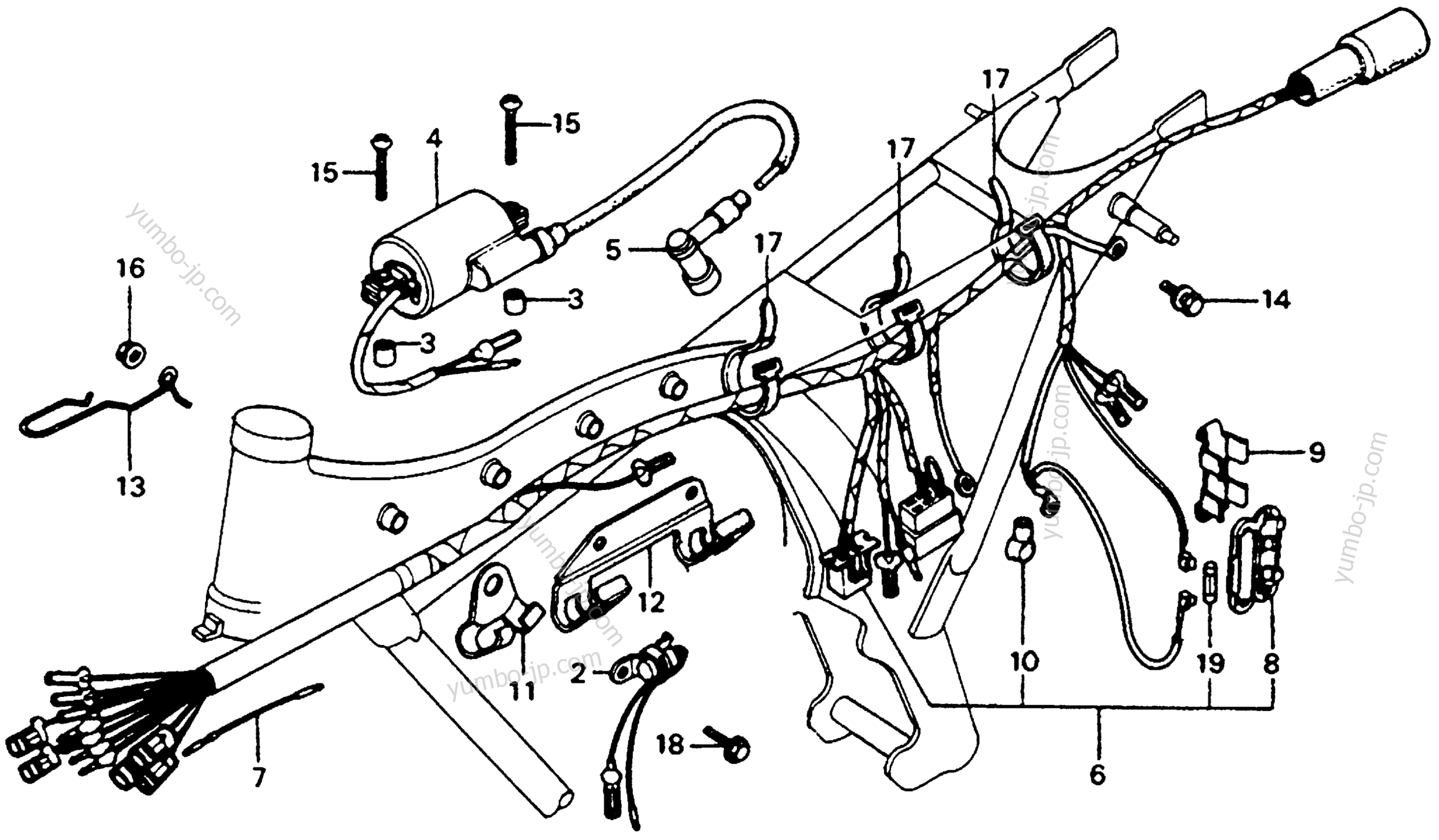 WIRE HARNESS / IGNITION COIL для мотоциклов HONDA CB125S A 1979 г.