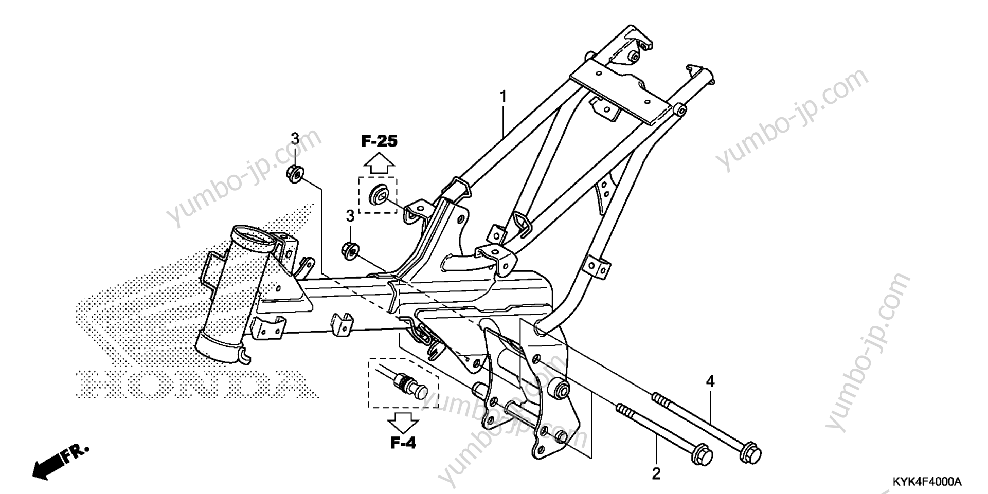 FRAME for motorcycles HONDA CRF110F AC 2015 year