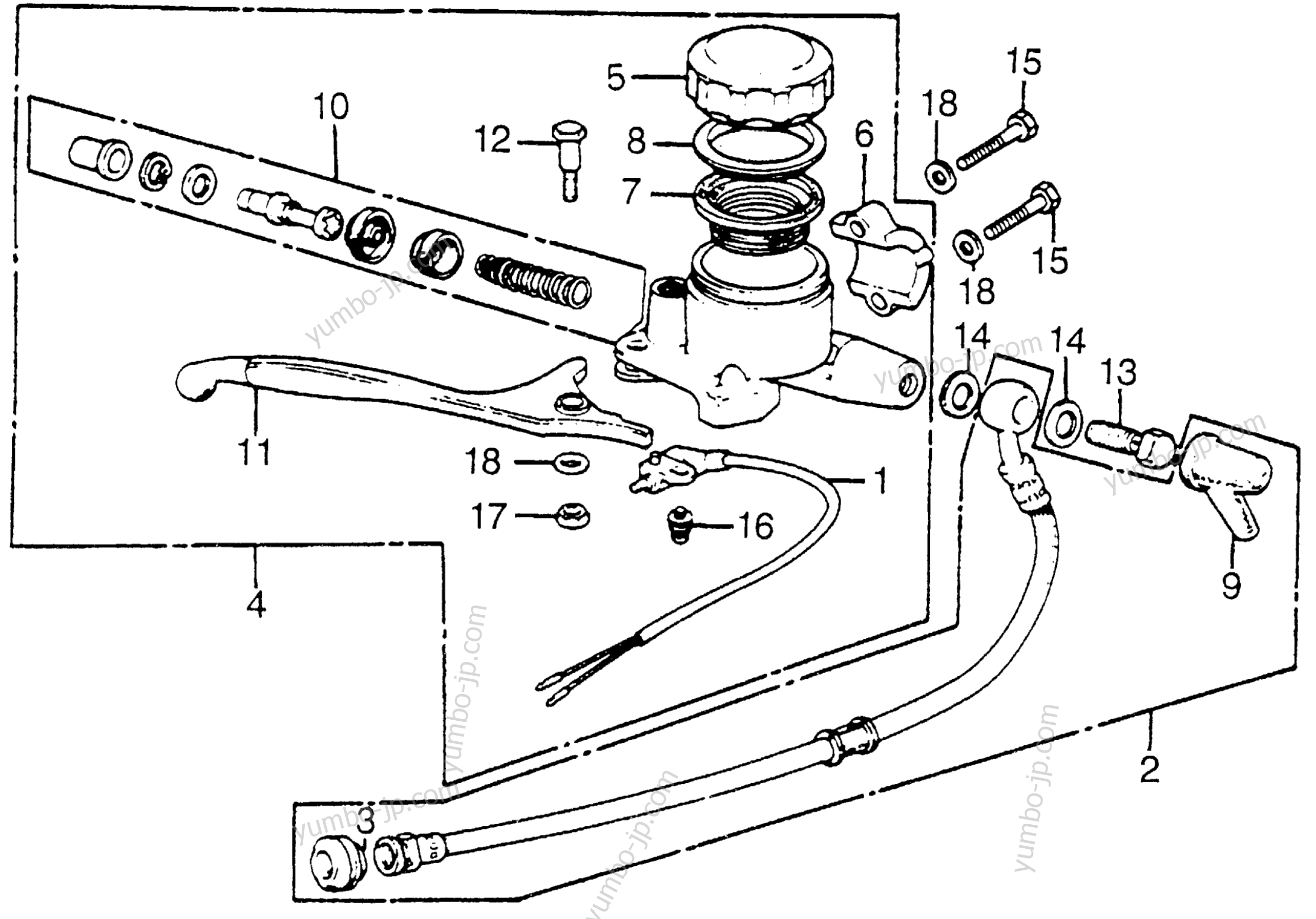 FR. BRAKE MASTER CYL. for motorcycles HONDA CB750A A 1978 year