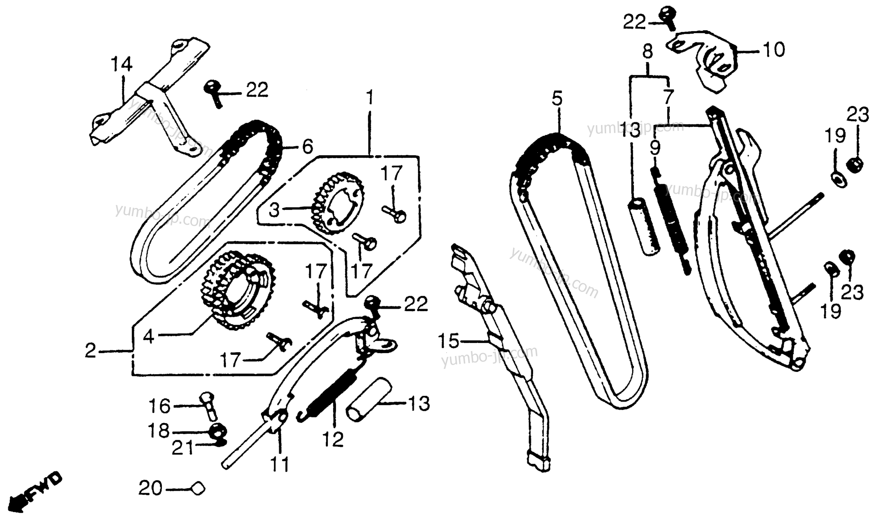 CAM CHAIN / TENSIONER for motorcycles HONDA CB750C A 1980 year