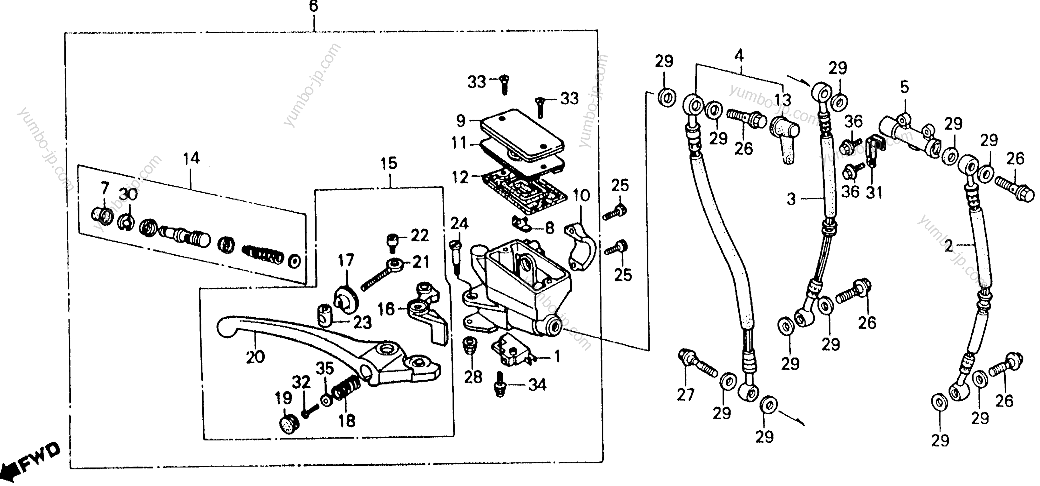 FR. BRAKE MASTER CYL. for motorcycles HONDA VFR750F A 1986 year