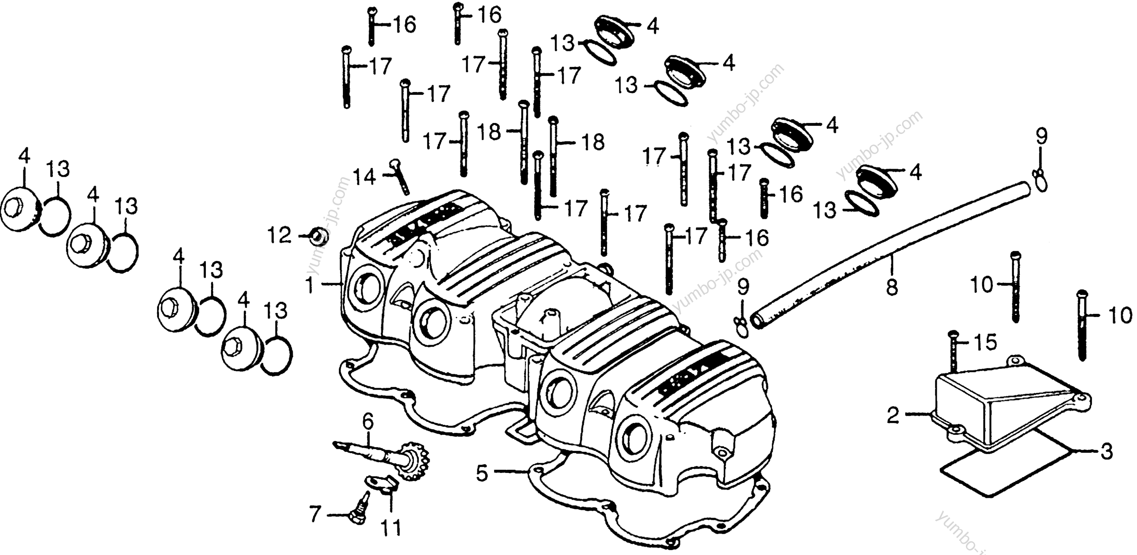 CYLINDER HEAD COVER for motorcycles HONDA CB750F A 1978 year