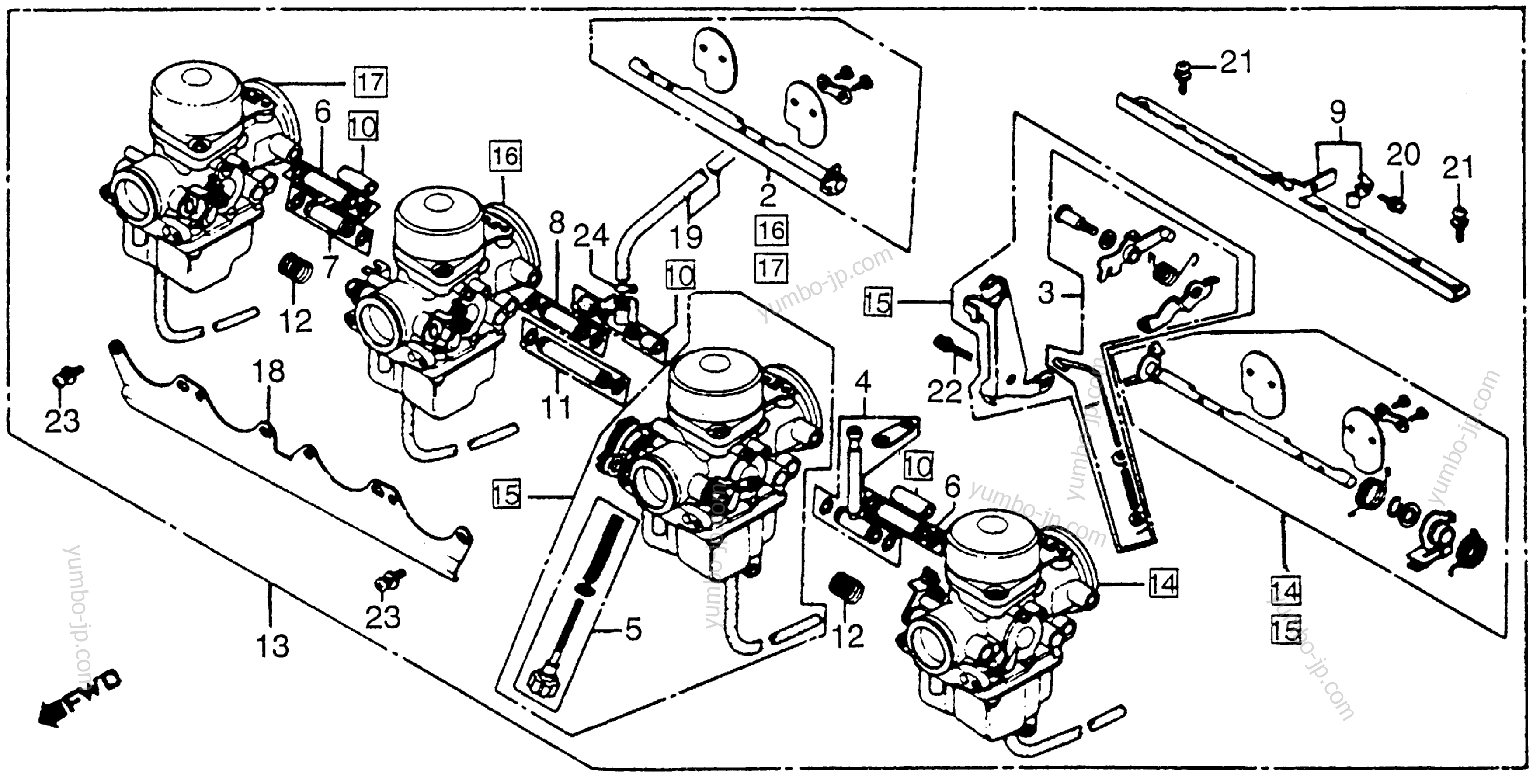 Карбюратор для мотоциклов HONDA CB750C A 1981 г.