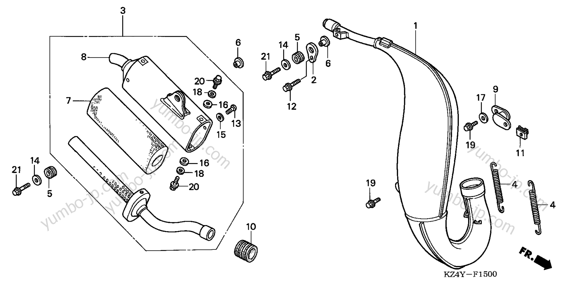 EXPANSION CHAMBER for motorcycles HONDA CR125R A 2000 year