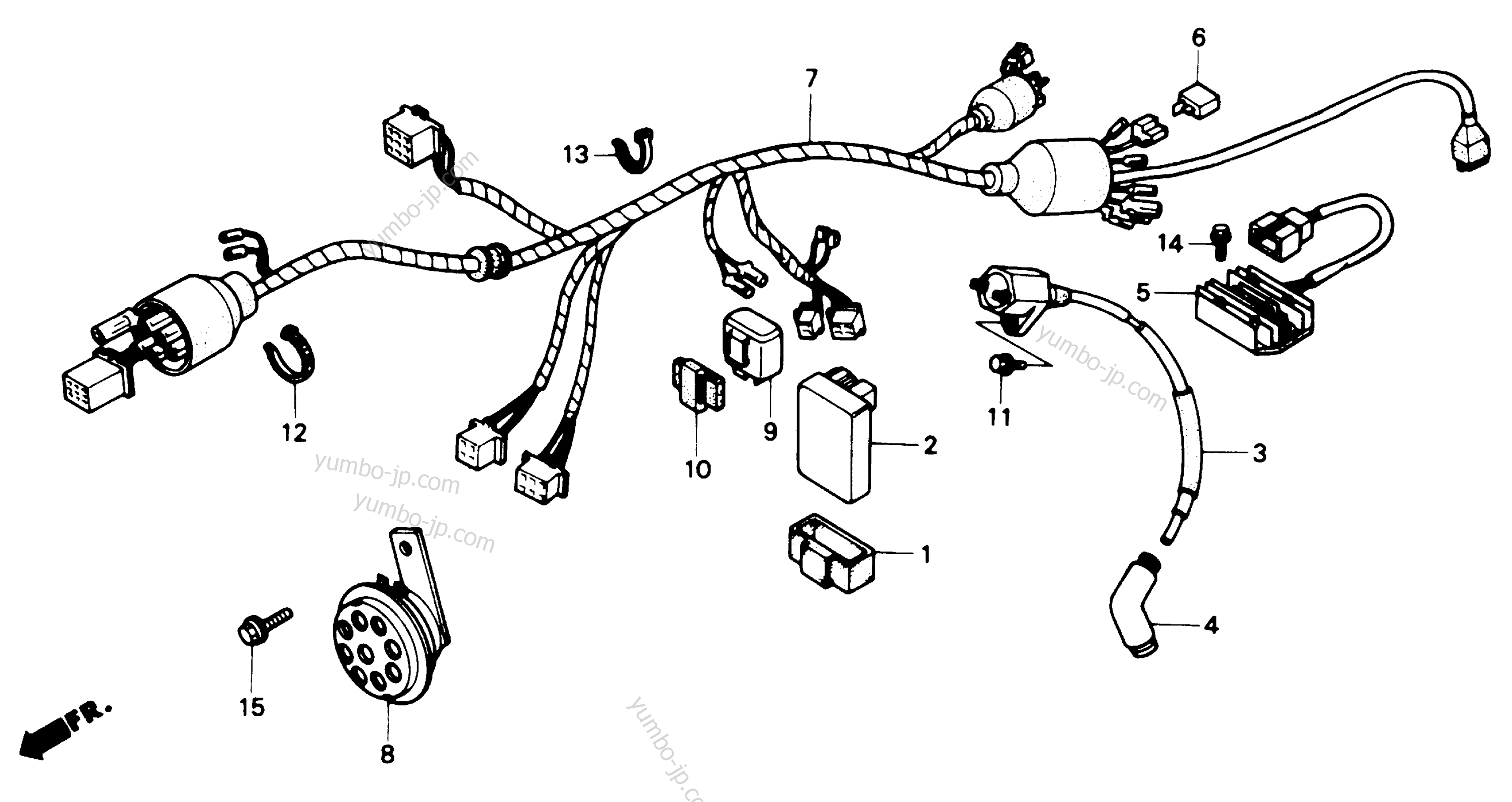 Проводка для мотоциклов HONDA NX125 A 1990 г.