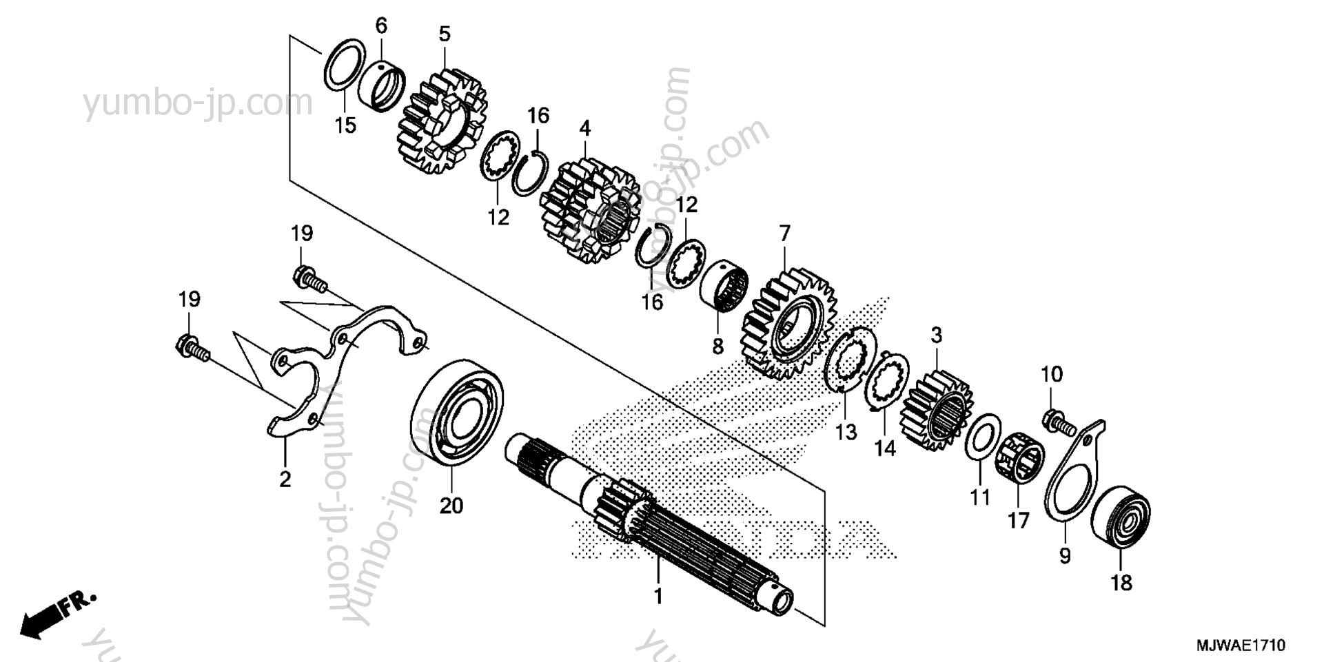 TRANSMISSION (MAINSHAFT) для мотоциклов HONDA CBR500R AC 2016 г.