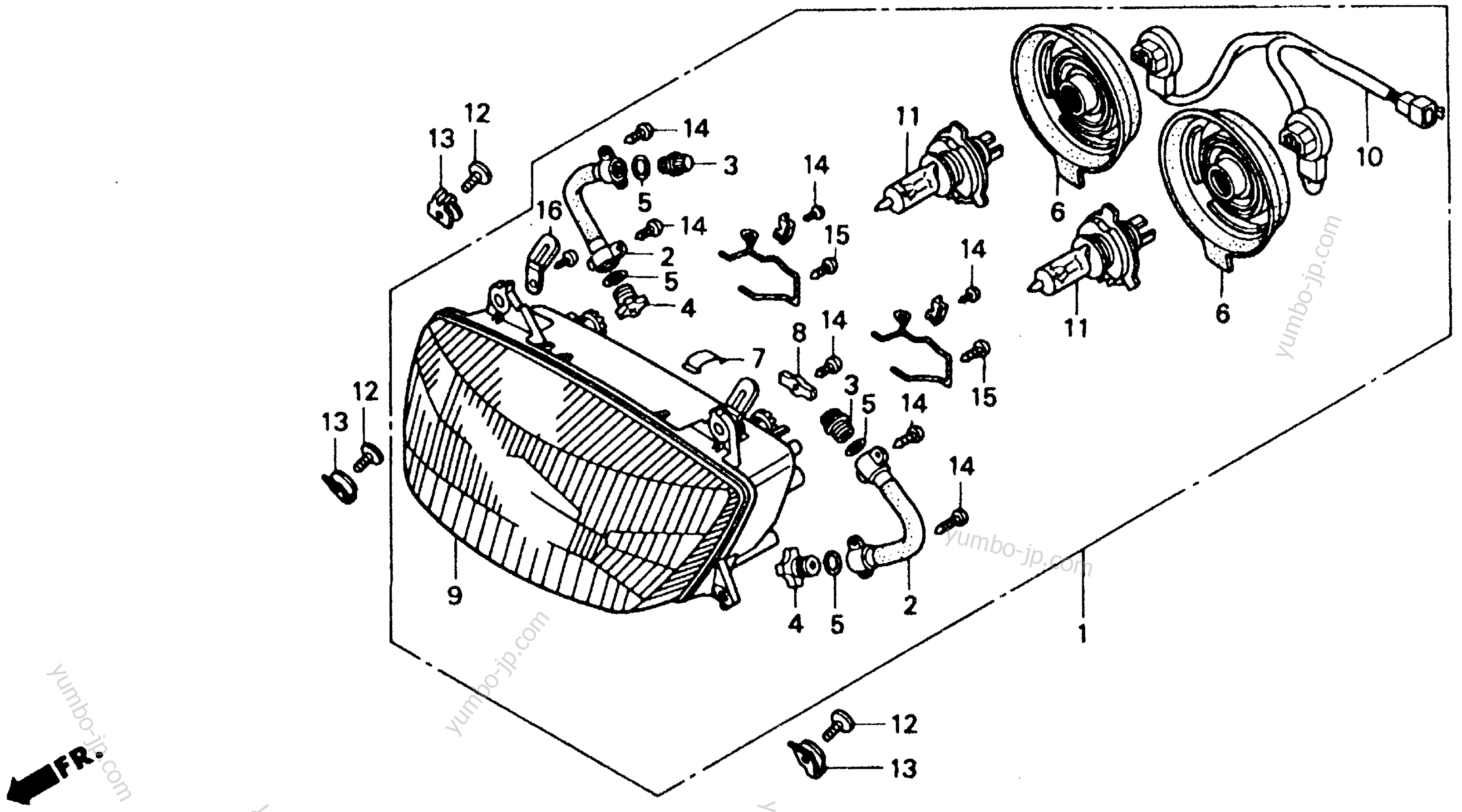 HEADLIGHT for motorcycles HONDA CBR1000F A 1991 year