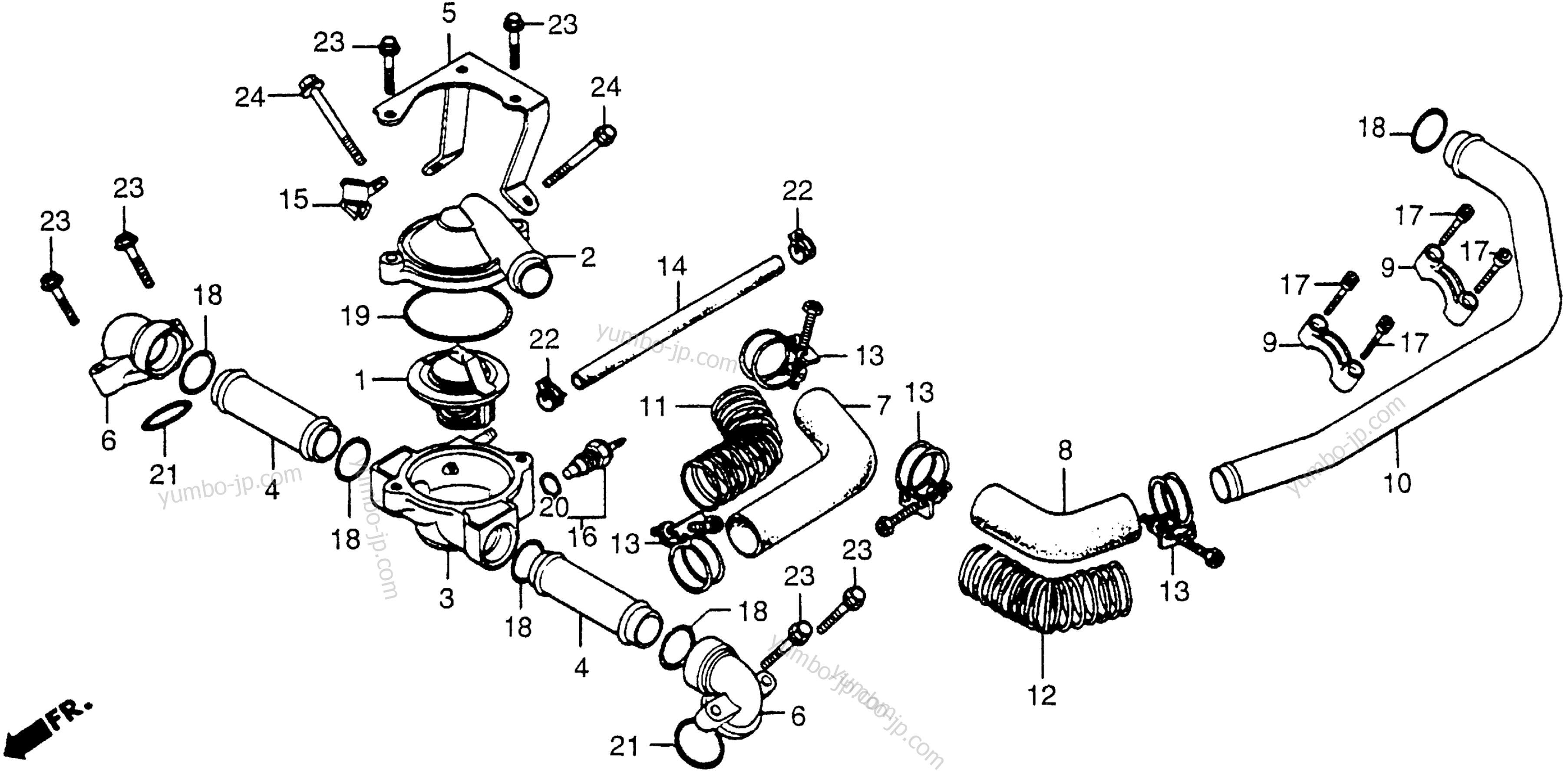 THERMOSTAT / WATER PIPE for motorcycles HONDA CX500 A 1978 year