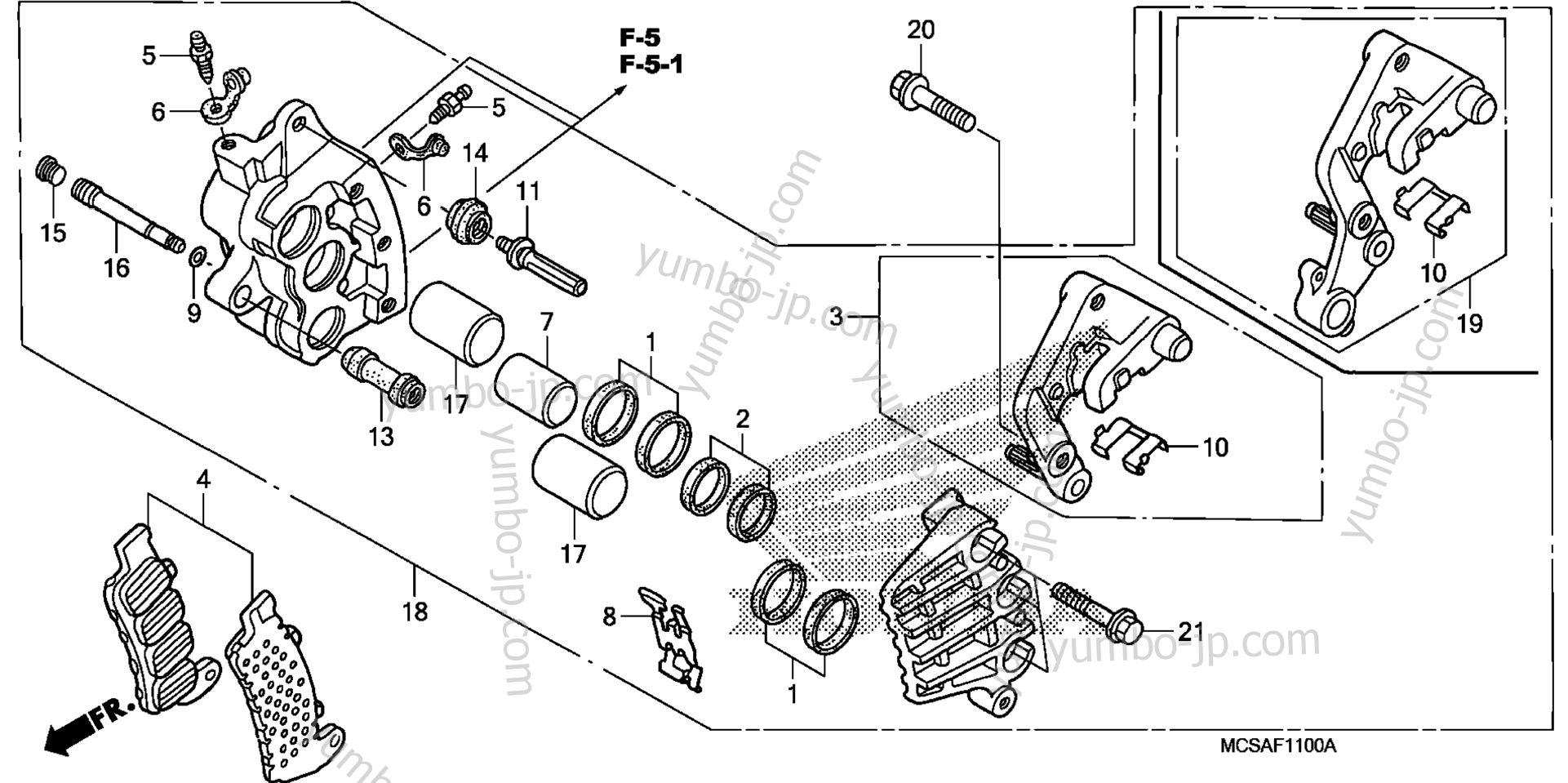 RIGHT FRONT BRAKE CALIPER ('07) for motorcycles HONDA ST1300A A 2007 year