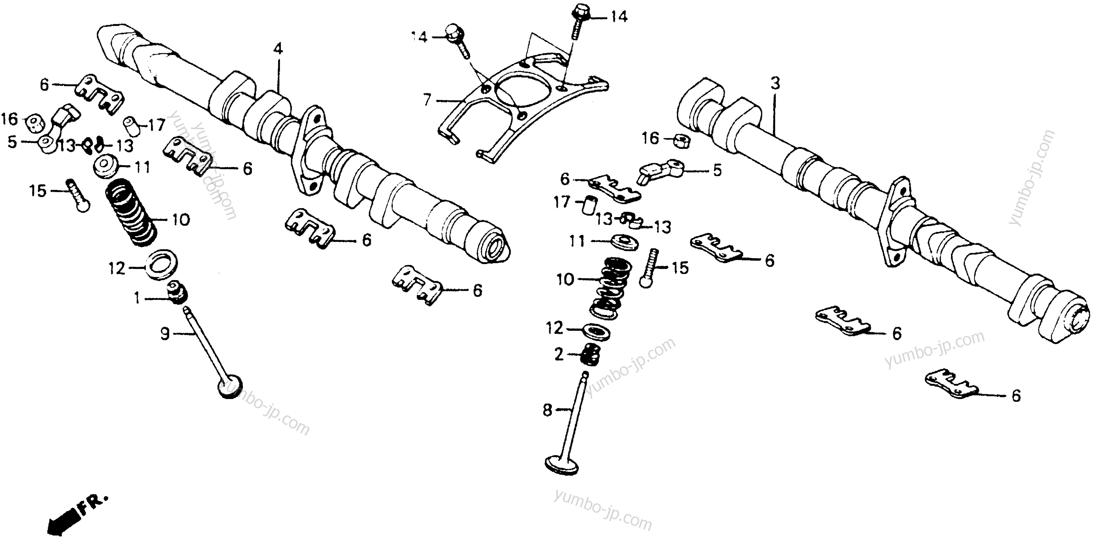 Распредвал 650. Camshaft & Valve. Метки газораспределительного механизма на Honda CBR 1000 F.