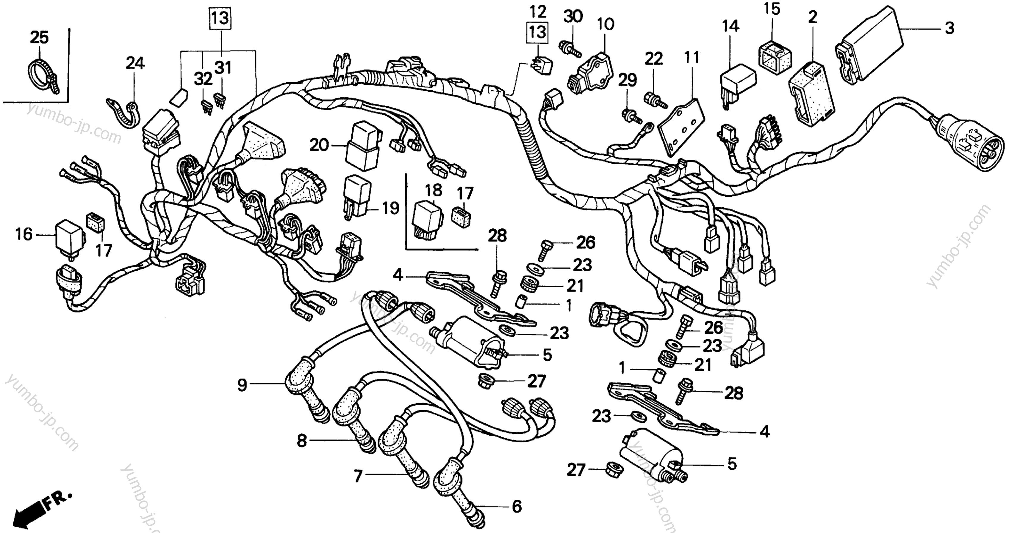 WIRE HARNESS for motorcycles HONDA CBR600F3 AC 1996 year