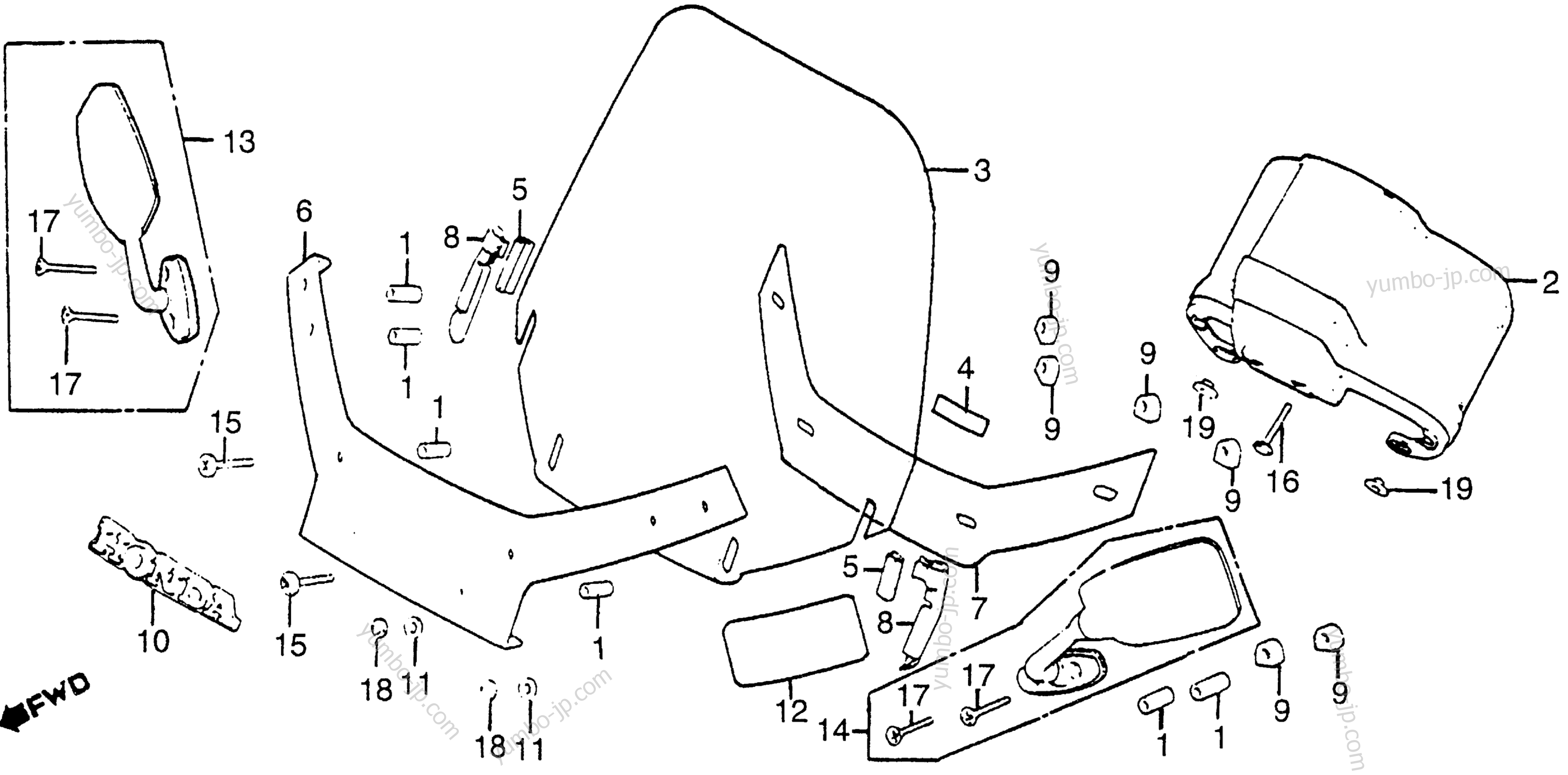 WINDSCREEN для мотоциклов HONDA GL1100A A 1983 г.